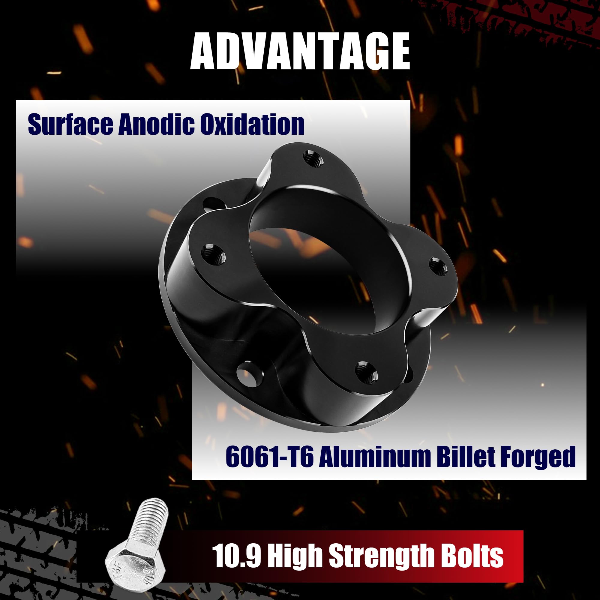 Flycle 2.5'' Leveling Lift Kit, 2.5'' Front Leveling Kit Forged Front Strut Spacers For 2024 Tacoma 4 Runner