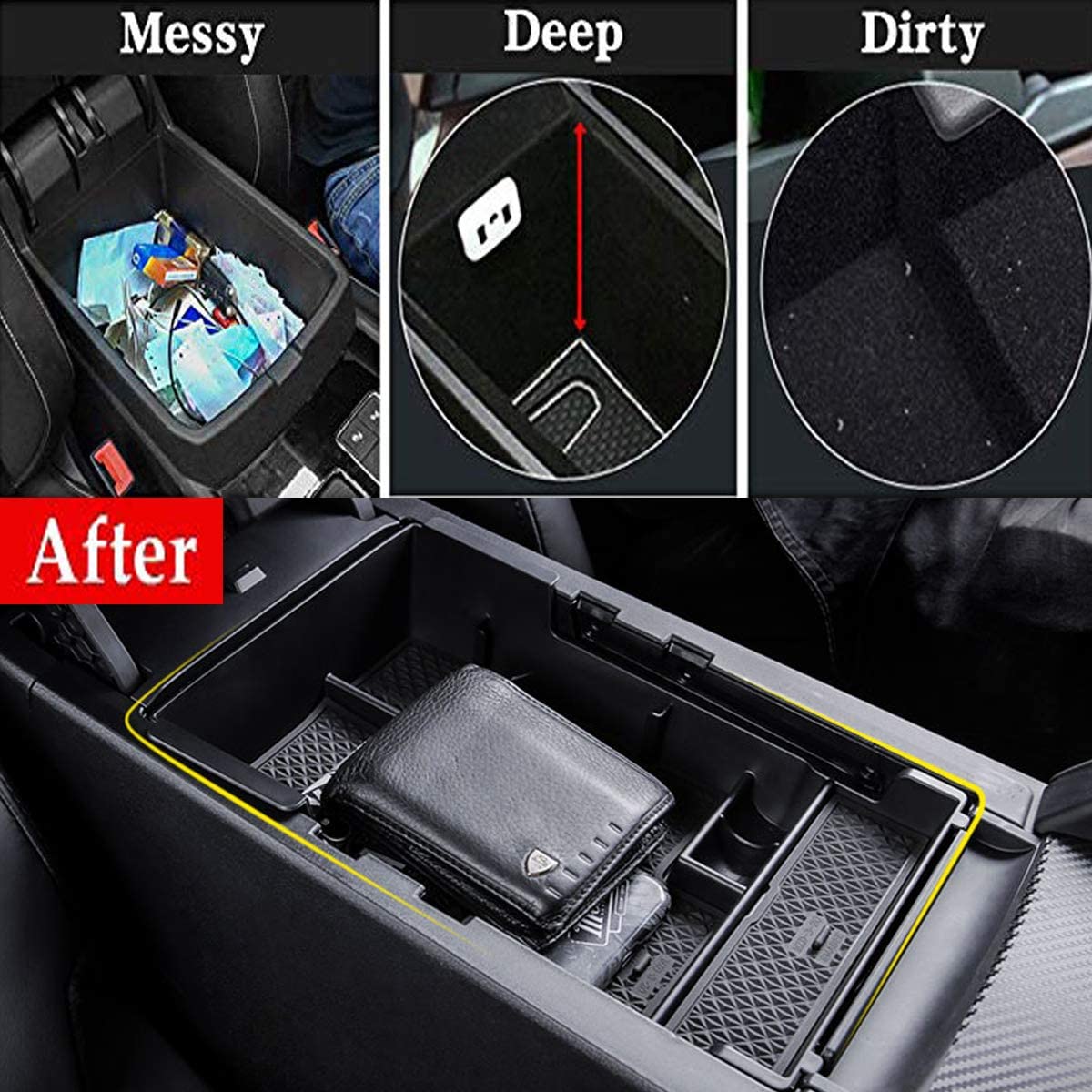 Ttcr-Ii For Mazda3 Center Console Organizer Tray 2019-2025, For Mazda 3 Center Armrest Storage Box, Compatible With 2019-2025 Ma