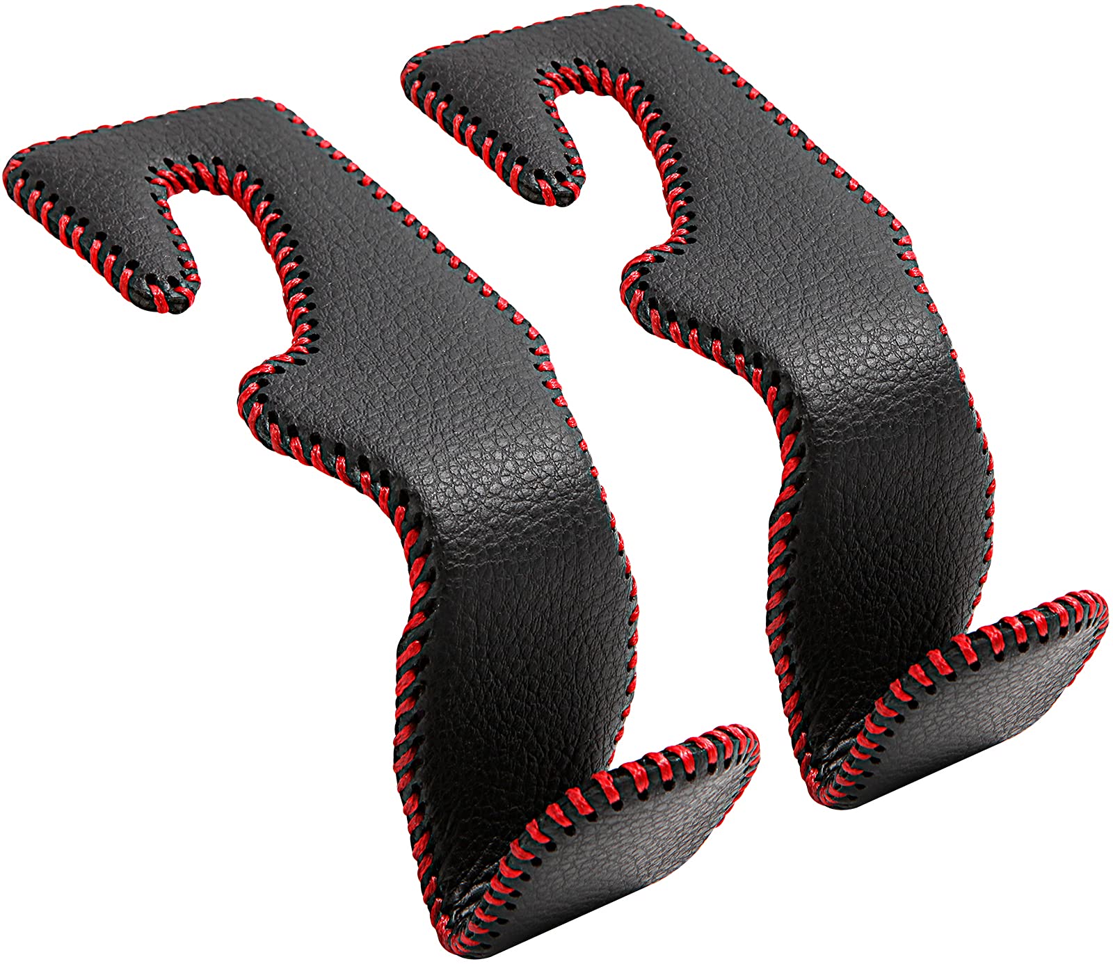 Tisohugo Car Hook Back Seat Headrest Hooks Genuine Leather Hanger Storage Organizer For Handbag Purse Coat Fit Universal Vehicle