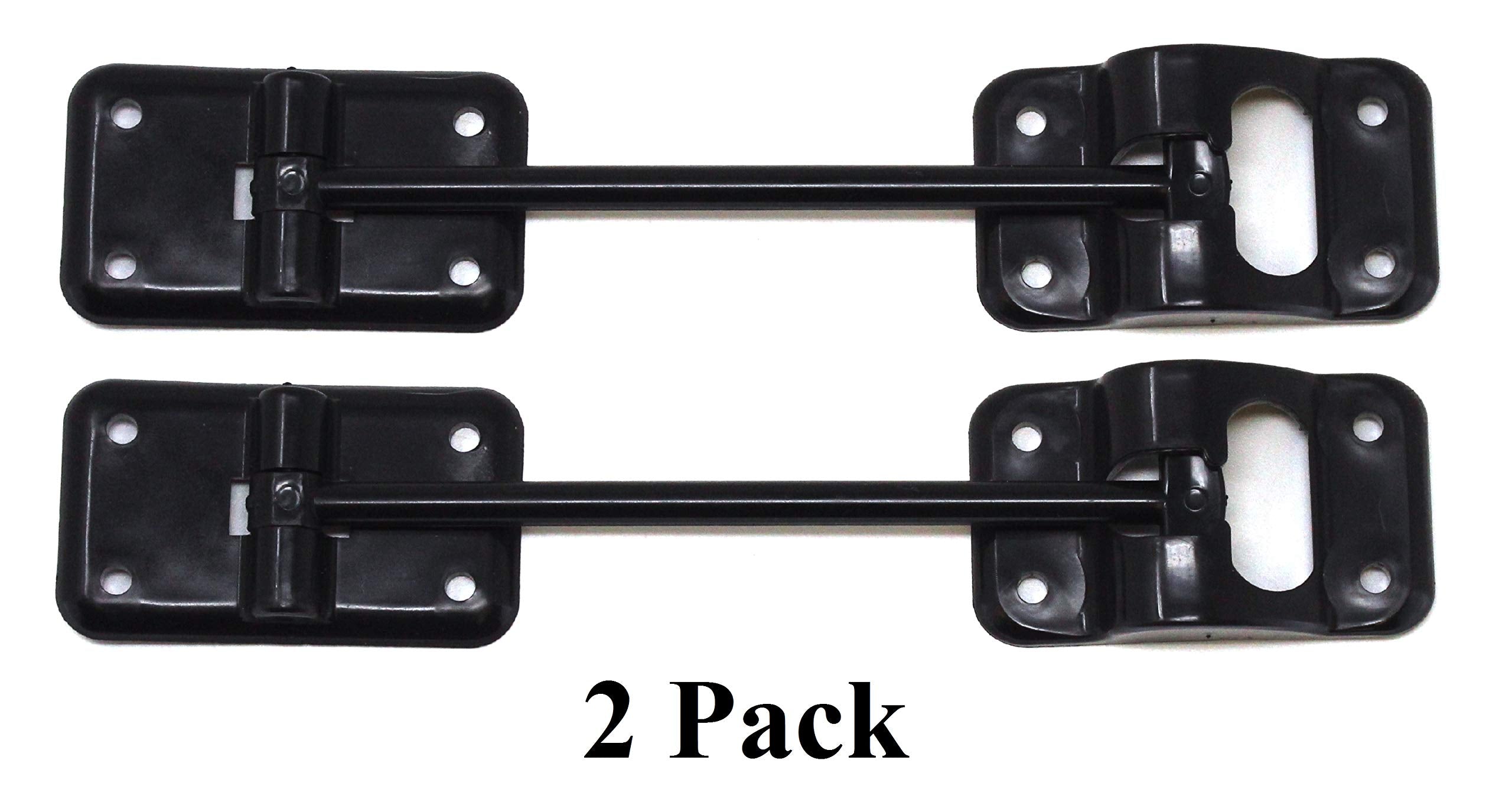 Jsp Manufacturing Black Plastic 6” T-Style Entry Door Catch Latch Holder For Rv Camper Trailer Cargo Hatch Assembly Kit (2)
