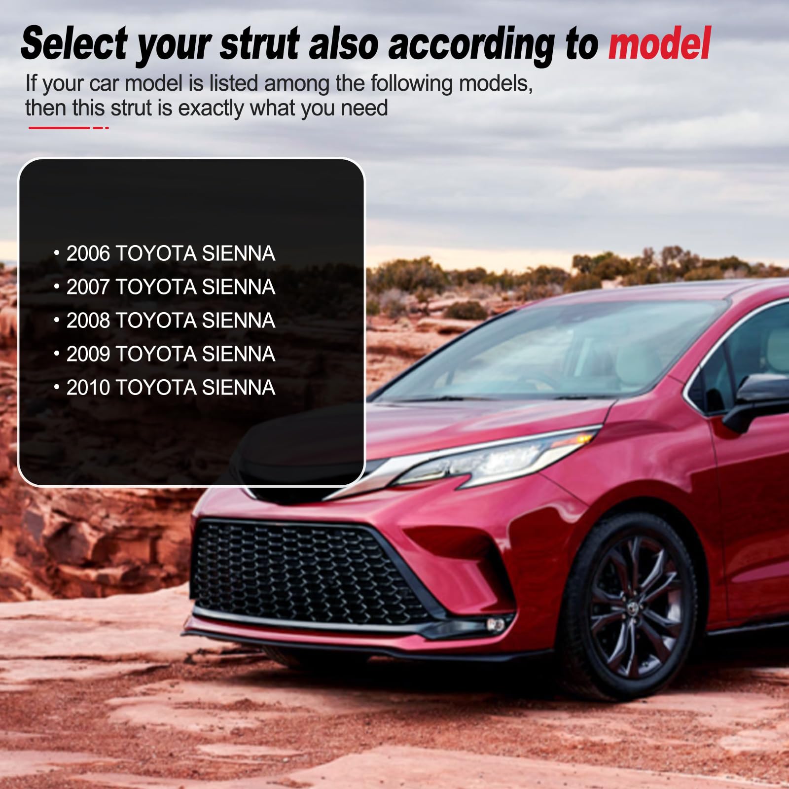 Vepagoo 6140 Rear Hatch Gas Struts for 2006-2010 Toyota Sienna, Tailgate Shocks for Passenger Back Door Lift Gate Springs Lift S