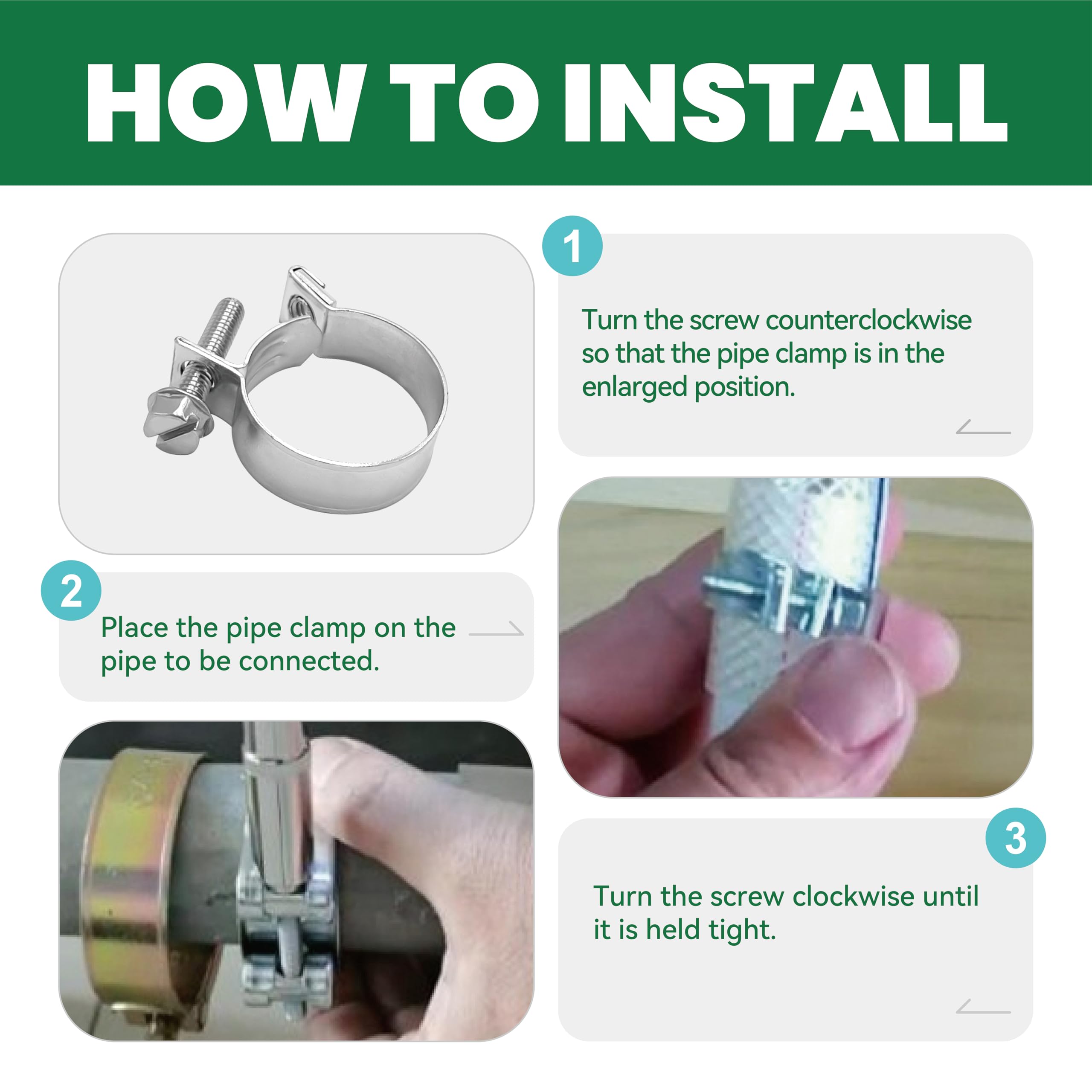 LAR-ME 1/8'' Mini Fuel Injection Hose Clamps, 20PCS Gas Line Hose Clamp, Adjustable Pipe Hose Clip Tube Clamps for Automotive,Ag