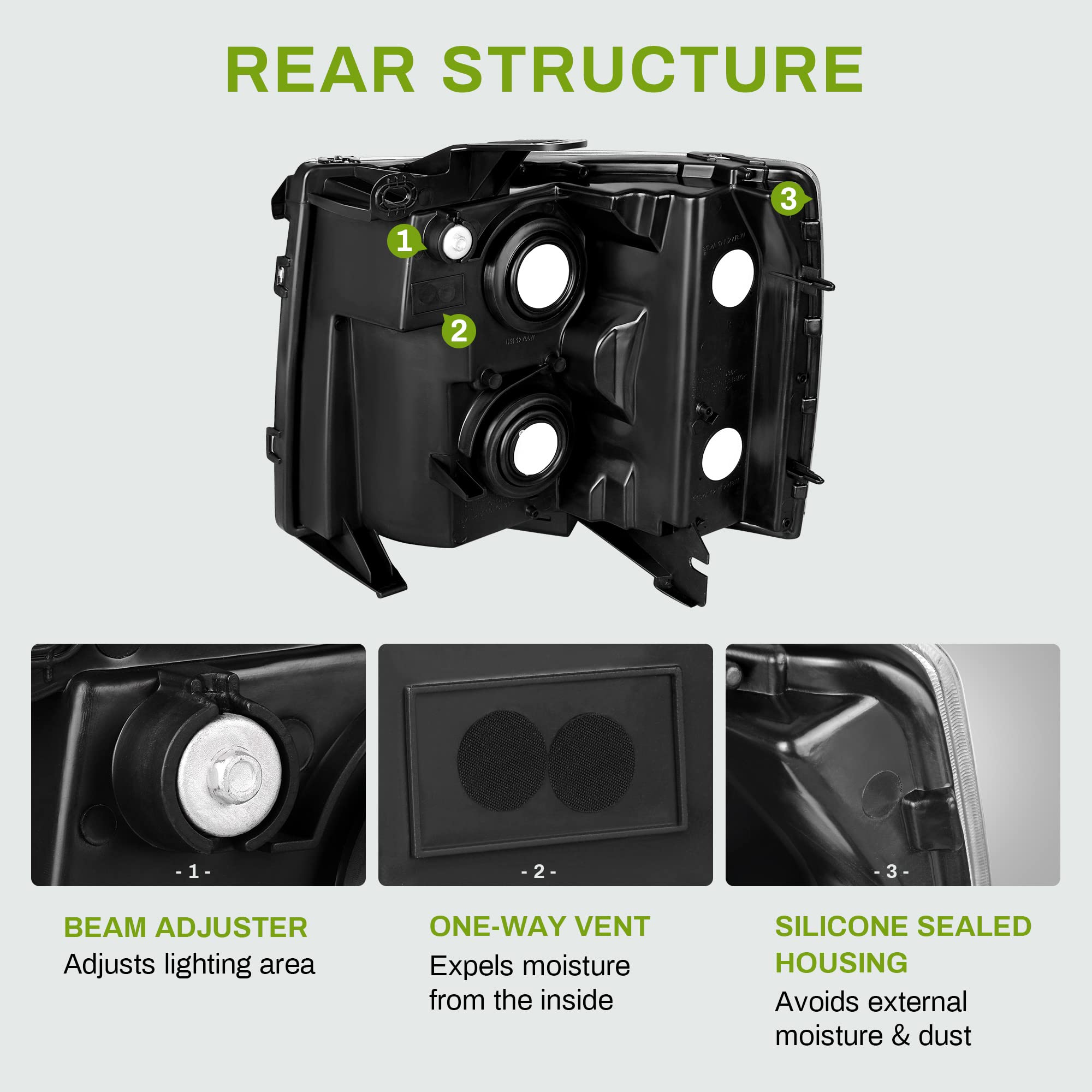 Autosaver88 Headlight Assembly Compatible With 2007-2013 Chevy Silverado 1500/2007-2014 Silverado 2500Hd 3500Hd Models Only Head