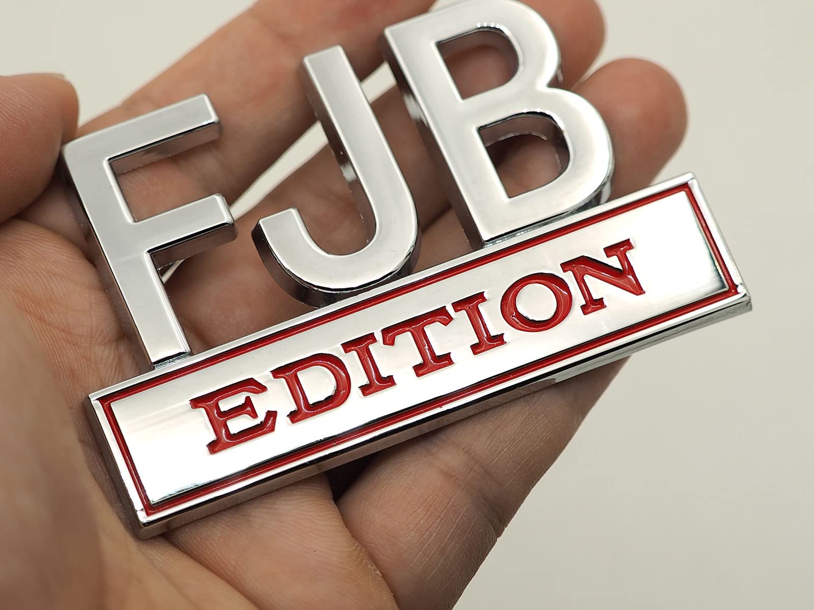 2 Pack Fjb Emblem 3D Fender Badge Decal Car Truck Metal Replacement For Universal Vehicle, Car, Truck, Suv Chrome Red