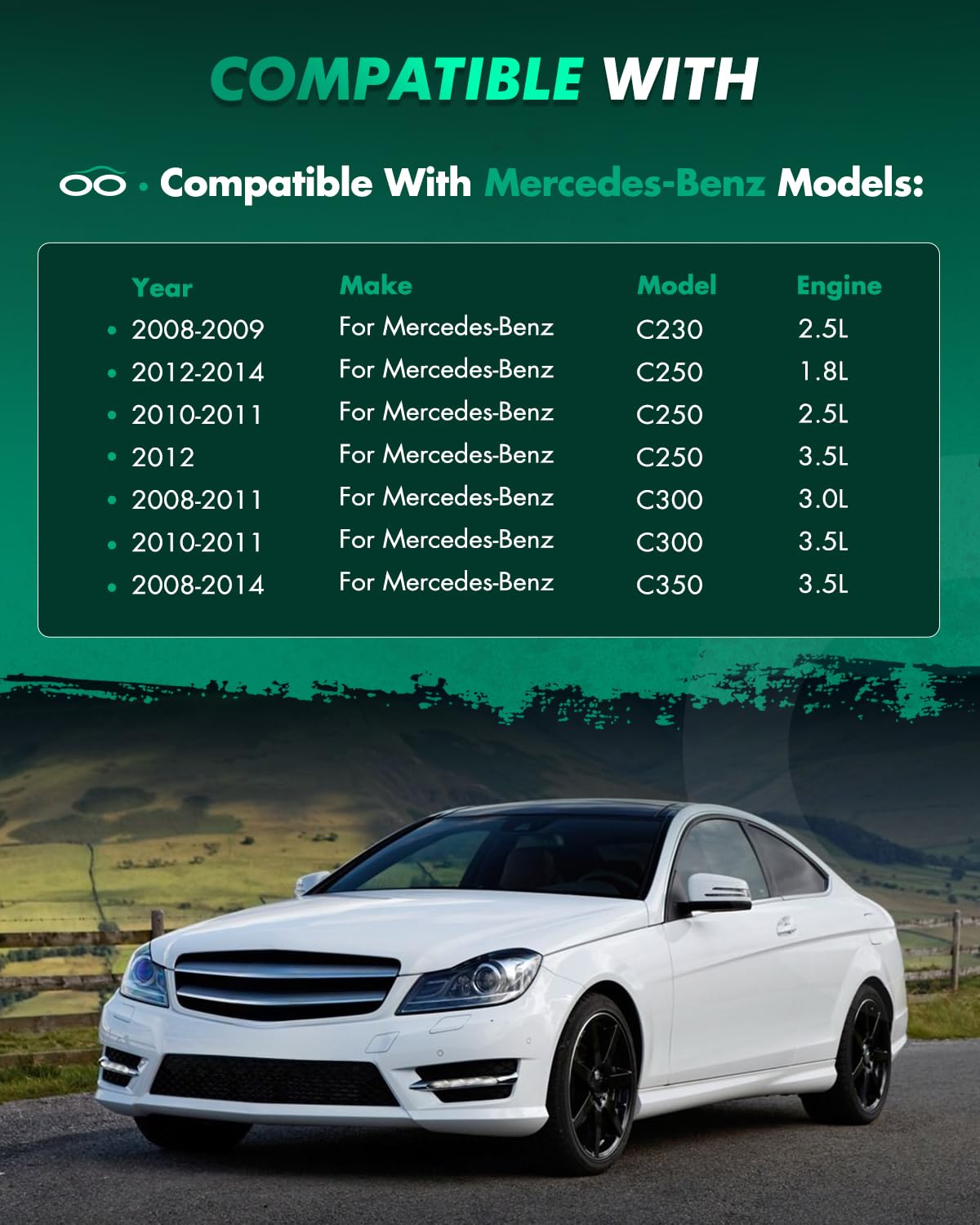 Scitoo Front Complete Struts Spring Assembly Shock Struts Fit For Mercedes-Benz C230 08-09,For Mercedes-Benz C250 10-11,For Merc