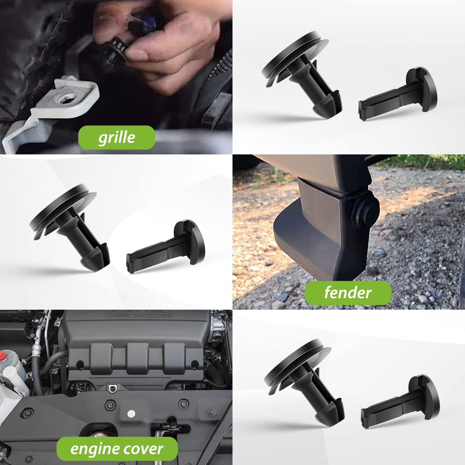 Frokom 30Pcs Retainers Clips Bumper Grill Fender Rivets,15 Sets Replacement For Chevrolet Silverado/Chevy Avalanche/Colorado/Tah