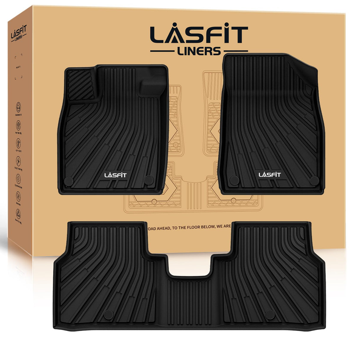 Lasfit Floor Mats Fit For Volkswagen Id.4 2025 2024 2023 2022 2021, Custom Fit Tpe All Weather Waterproof Floor Liners 1St & 2Nd