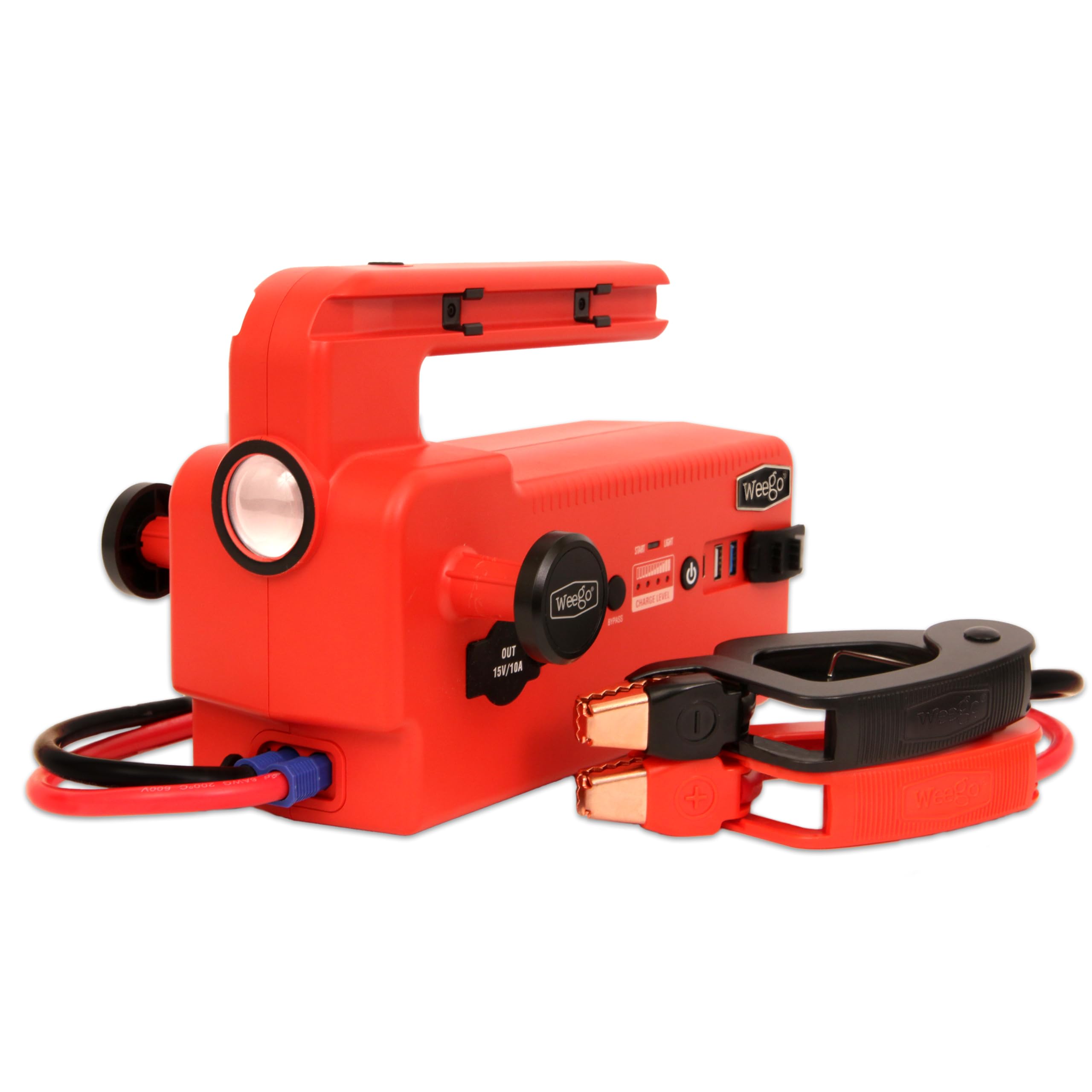 Weego 120 12-Volt Portable Lithium Jump Starter With Patented Smarty Clamps, 1200 Cranking / 5000 Peak Amps For All Gasoline And Up To 15-Liter Diesel Engines (C120)