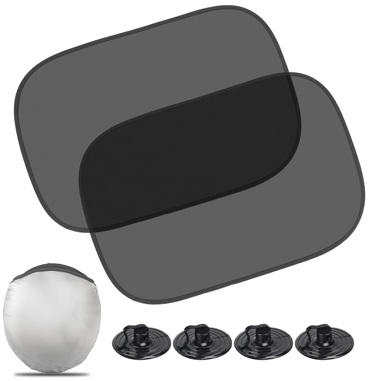 Car Window Shade for Baby (20x12), 2 Pack See-Through Car Window Shades, Car Sun Shade Baby with Suction Cups, Complete Kids