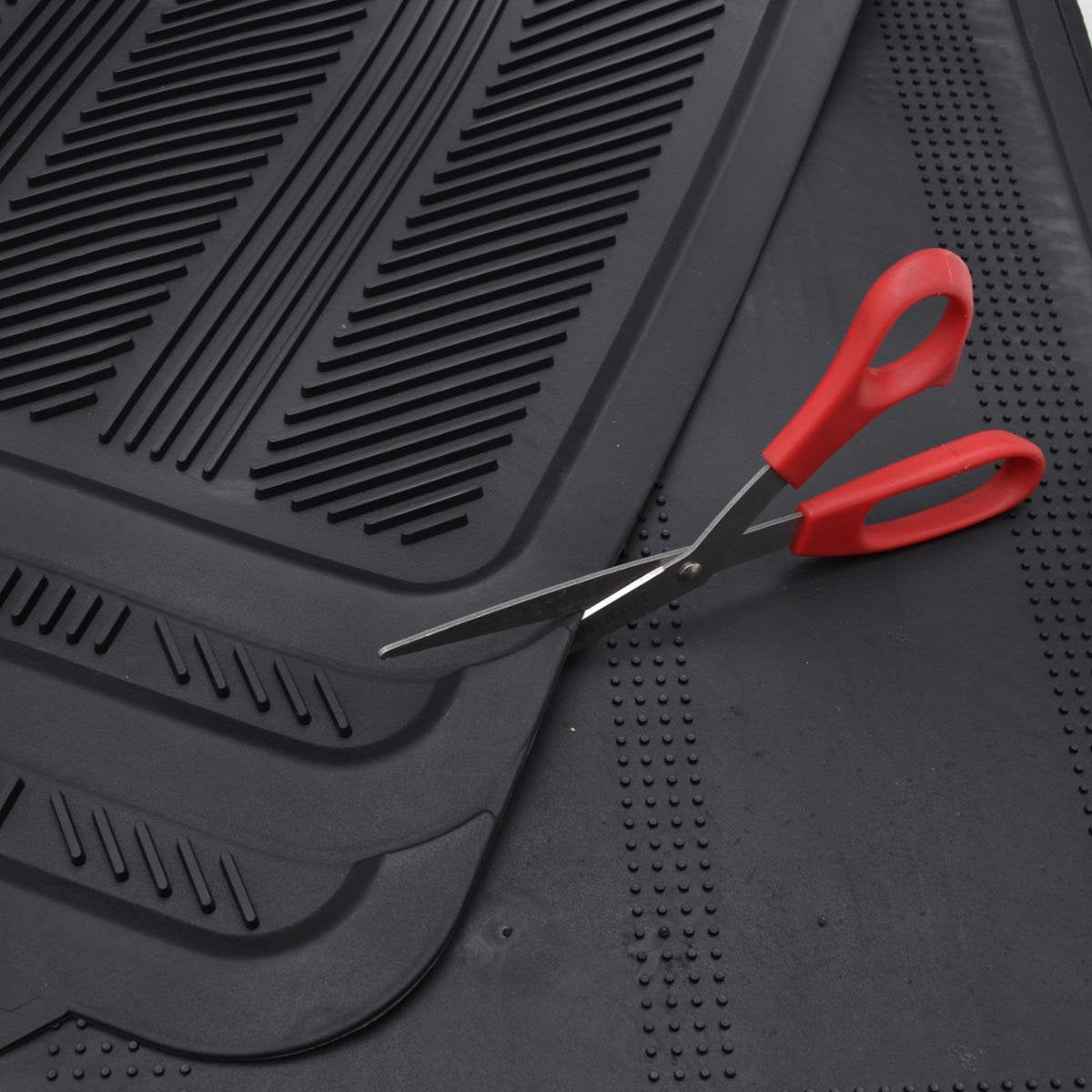 Motor Trend Rear Seat Rubber Floor Mat Liner, Durable Polymer, StreamLine Size, Black, Model MT-801-BK_df2