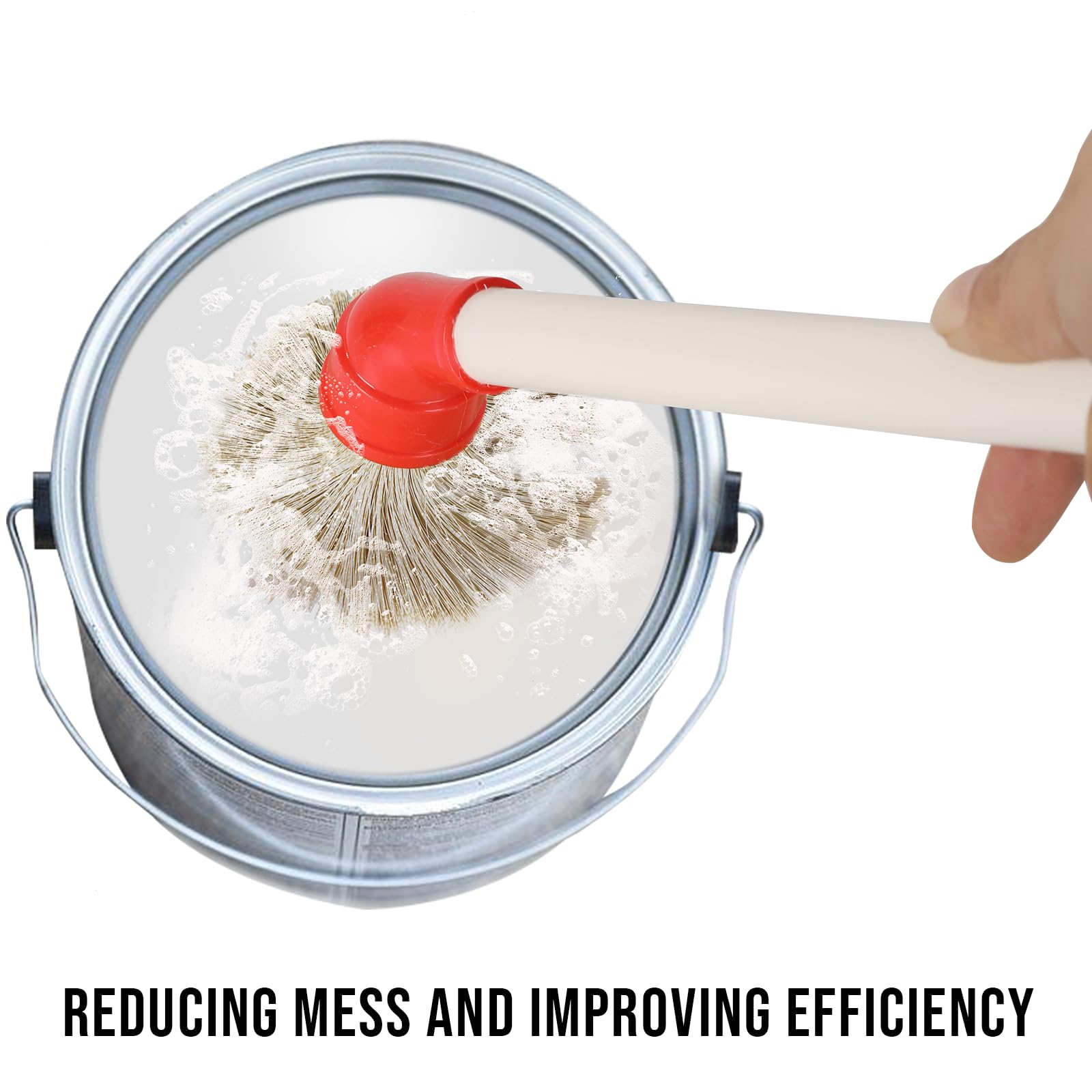 Calvana [2 Pack] Curved Applicator Brush for Tire Mounting Paste - 11'' Plastic Handle - 45-Degree Angled Brush for Easy Applica