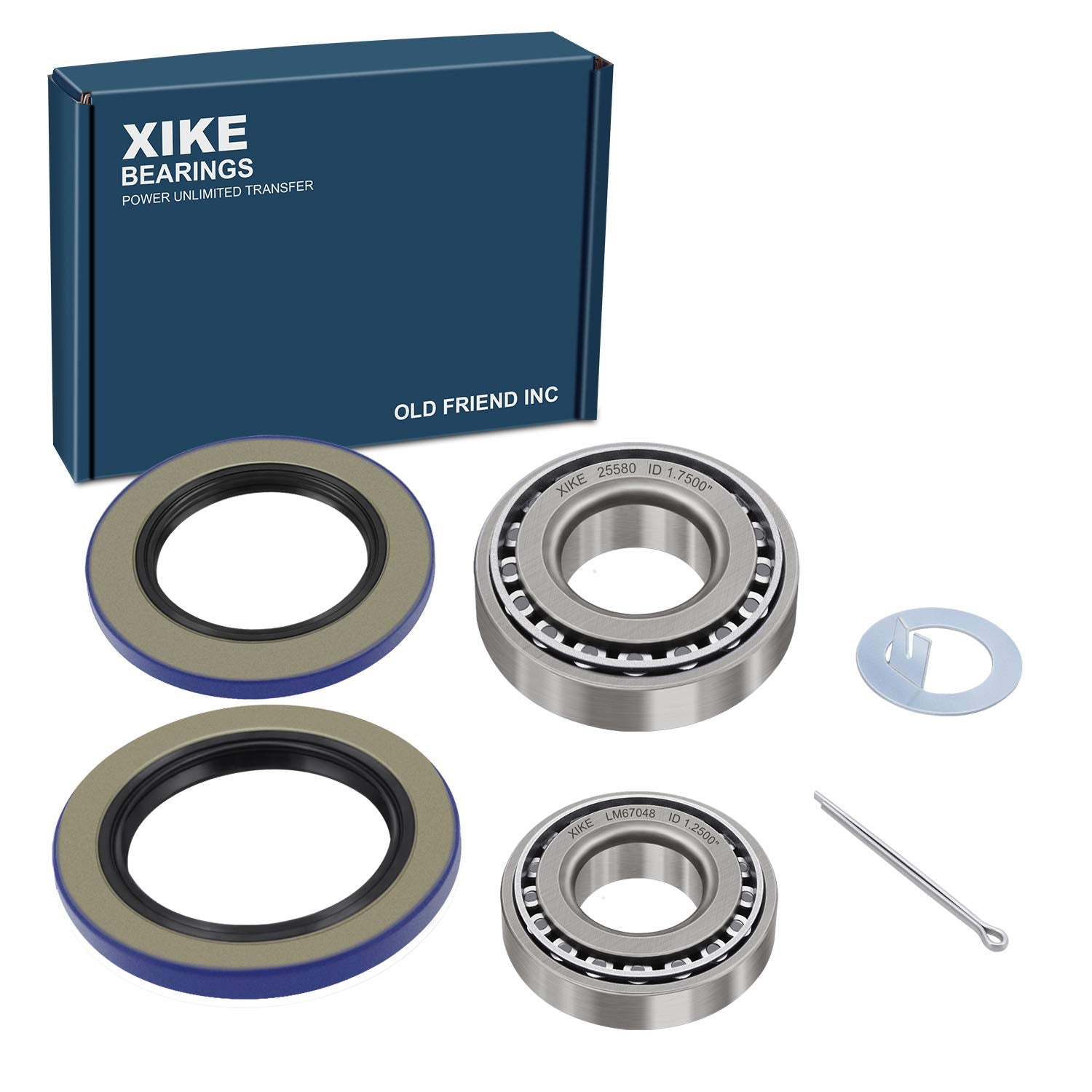 XiKe 1 Set Fits 5,200-6,000 lb Axles Trailer Wheel Hub Kit, Include 25580/25520 & LM67048/LM67010 Bearings, 21333TB, 22333TB /10