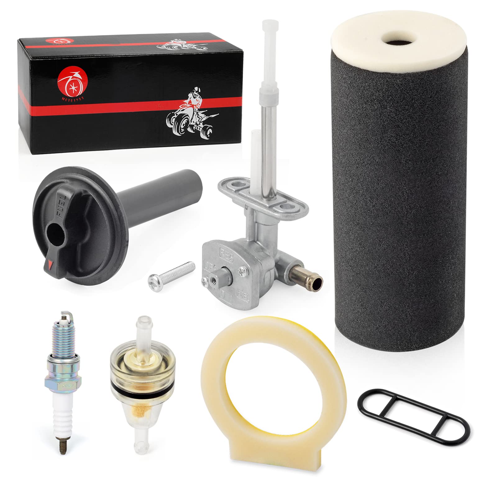Air Filter Foam & Fuel Valve Petcock & Lever For Yamaha Grizzly 660 2002-2008