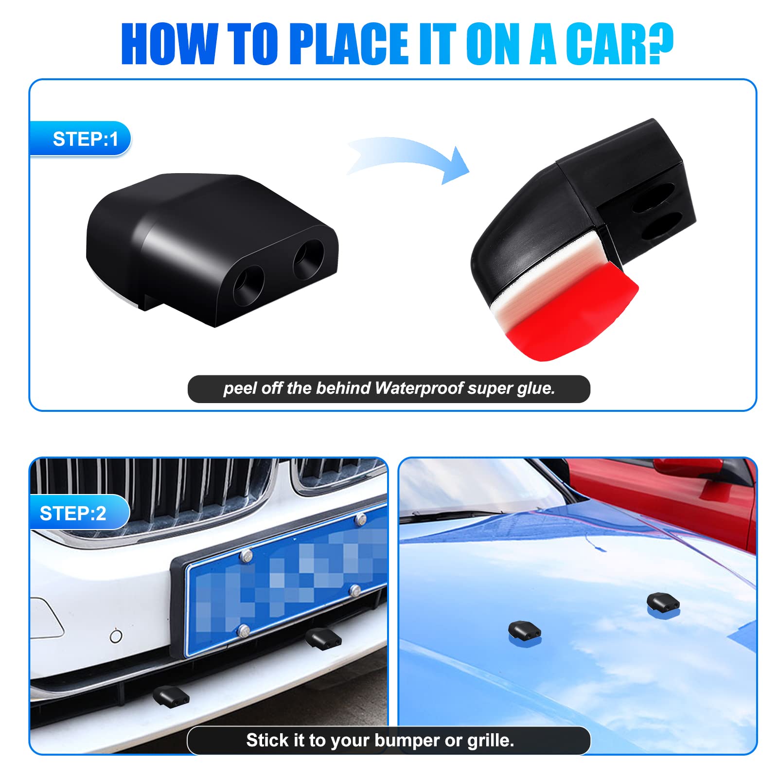 Frienda 10 Pieces Deer Whistle Save A Deer Whistles Avoids Collisions, Deer Whistles For Car Deer Warning Devices Animal Alert For Cars And Motorcycles (Black, Classic Style)