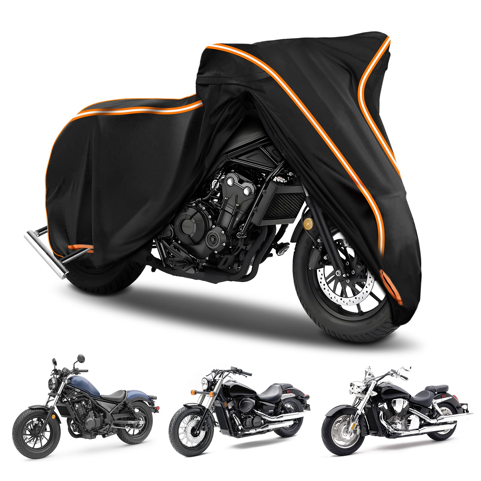 420D Motorcycle Cover For Honda Rebel 250 300 500 1100 Shadow 600 750 1100 / Vtx 1300 1800 / Fury / Vt750,Outdoor Bike Cover Win