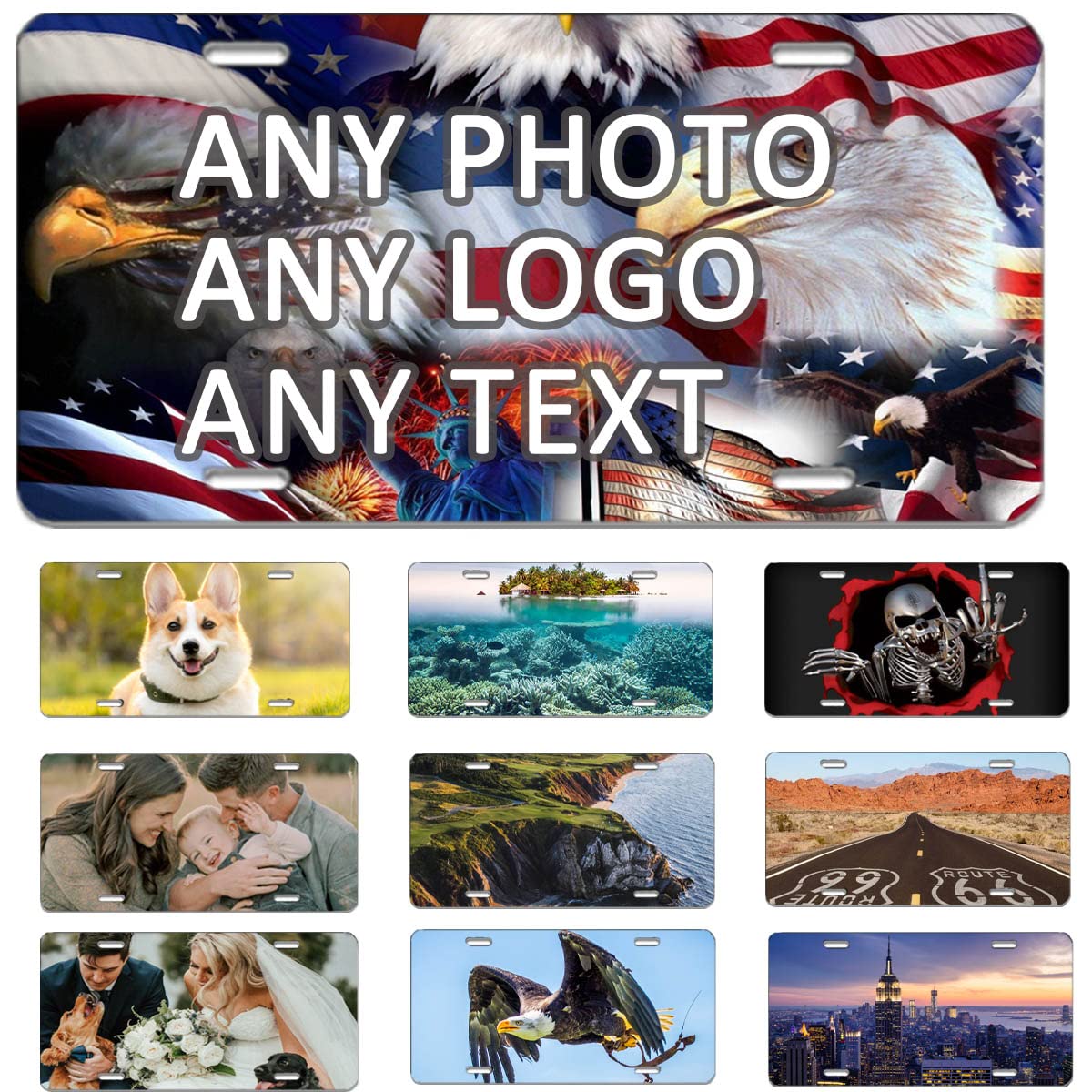 Custom License Plate For Front Of Car, Personalized Number Plate Customized Your Text Image Photo Logo, Suitable For Truck Car D
