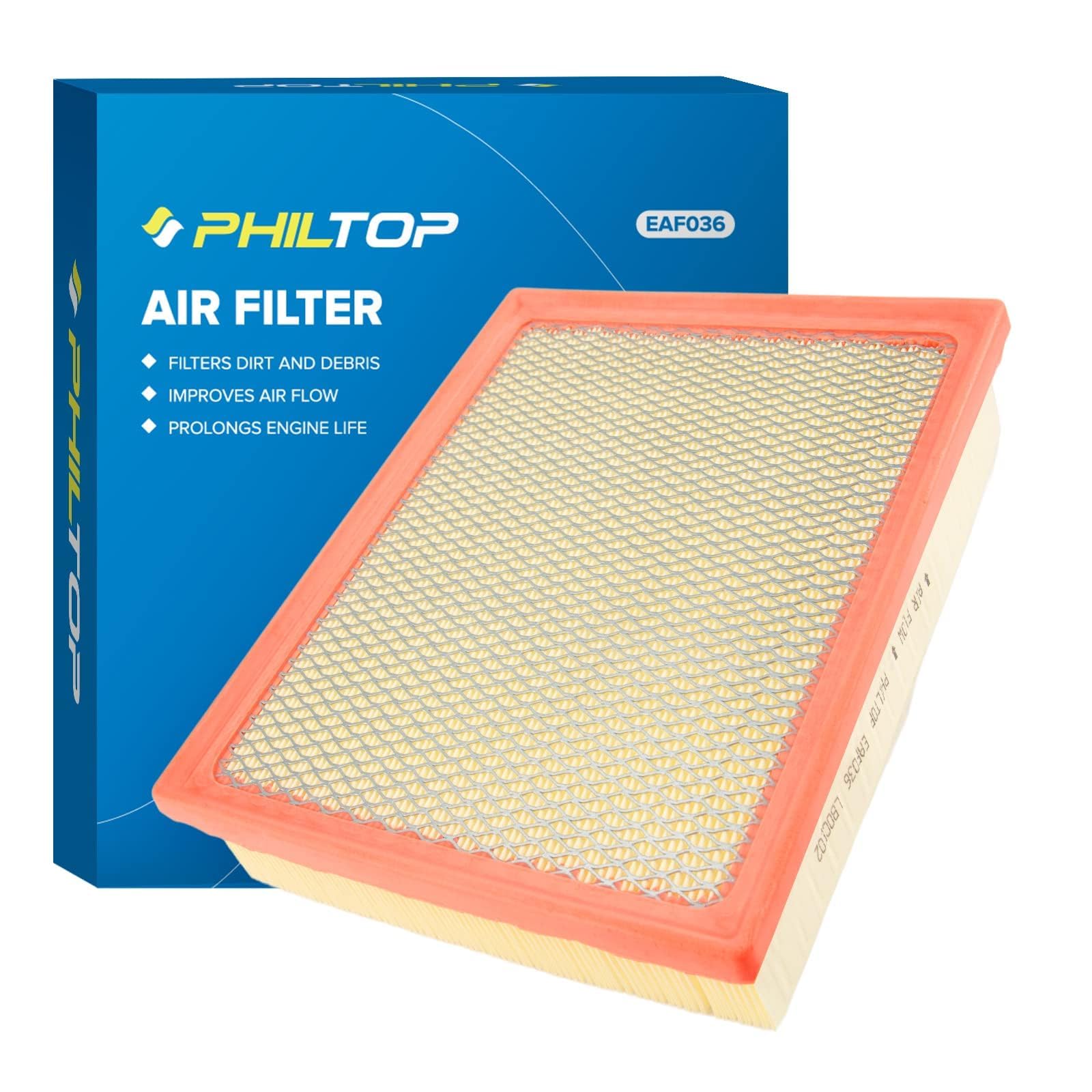 Philtop Engine Air Filter Ca11895 Replacement For 2013-2022 Toyota (4.0L, 4-6L & 5.7L), Flexible Panel