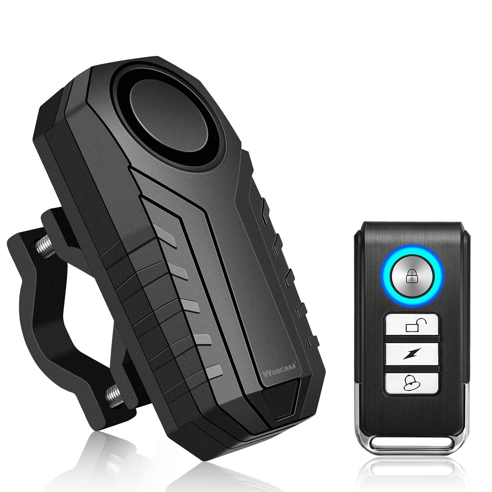 WSDCAM Anti-Theft Bike Alarm with Mount, 113dB Burglar Vibration Motorcycle Bicycle Alarm Security System Waterproof Cycle Bike 