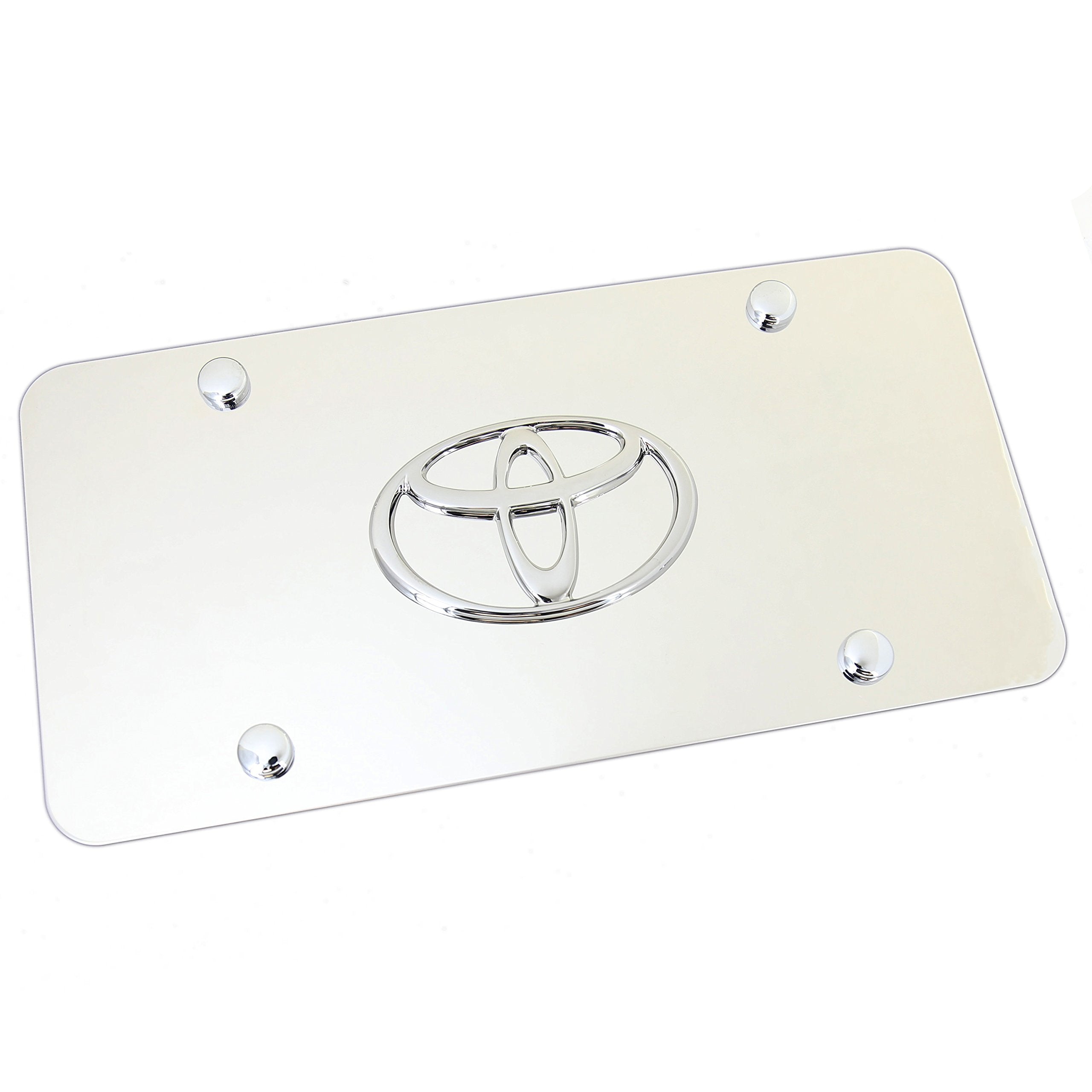 Au-Tomotive Gold, Inc. Officially Licensed Chrome Logo On Chrome License Plate For Toyota