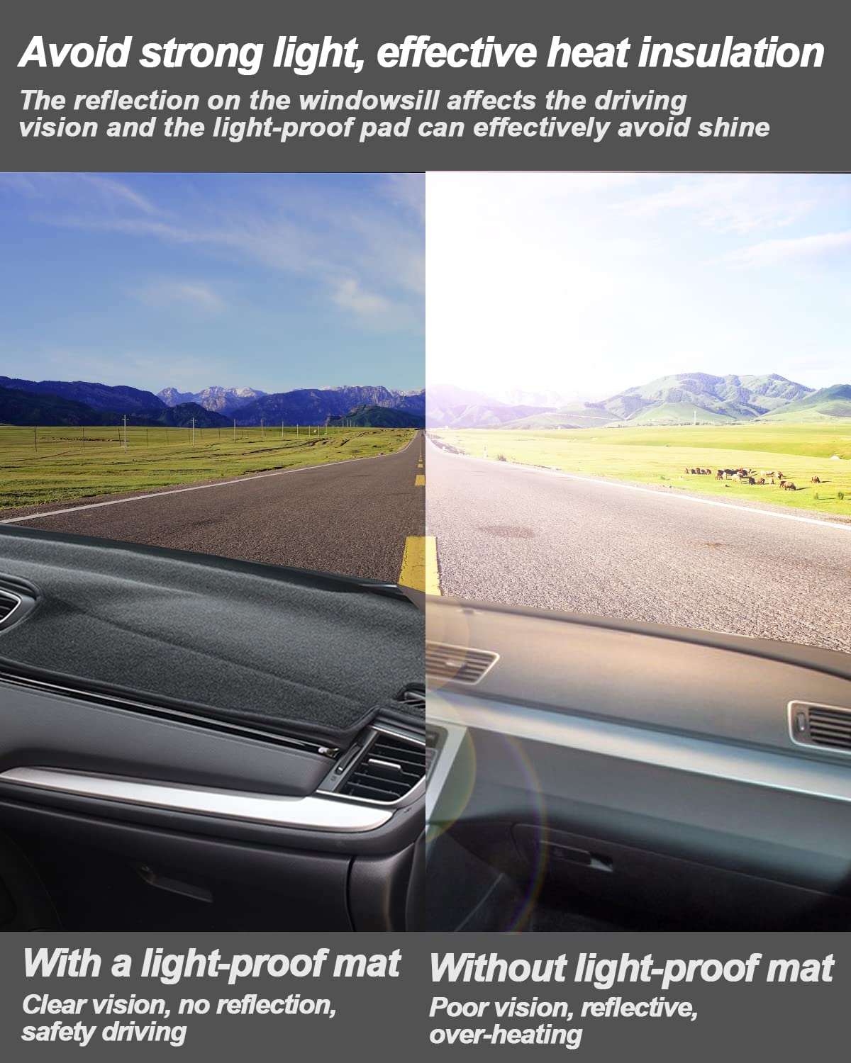 Posaid Dashboard Dash Board Cover Mat Carpet For 1999-2006 Chevrolet Silverado Gmc Sierra, 2000-2006 Chevy Avalanche Tahoe Subur