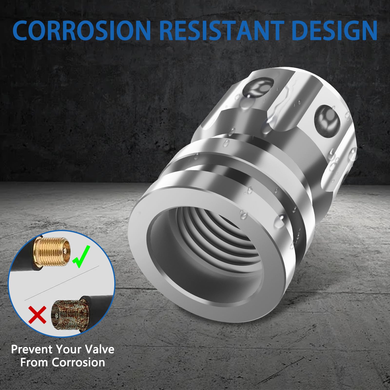 Quarkace Valve Stem Caps, Tire Valve Caps With American Flag, Tire Caps 4 Pack For Car Suv Truck Motorcycle Bike, Anti-Fading Co