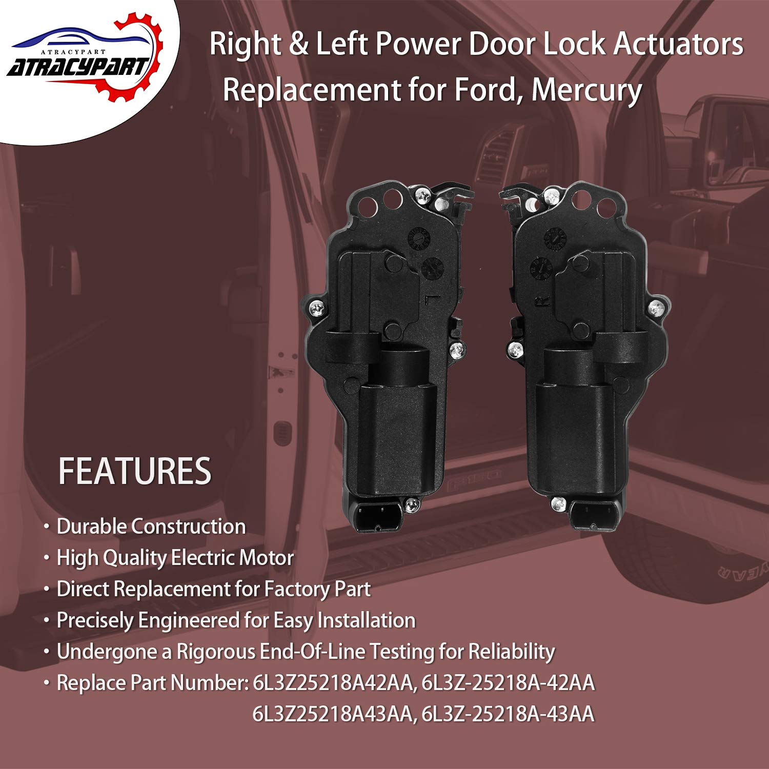 Power Door Lock Actuators Kit Set Of 4 | Replacement For Ford F150 F250 F350 F450 Excursion Expedition Mustang & More | Replaces
