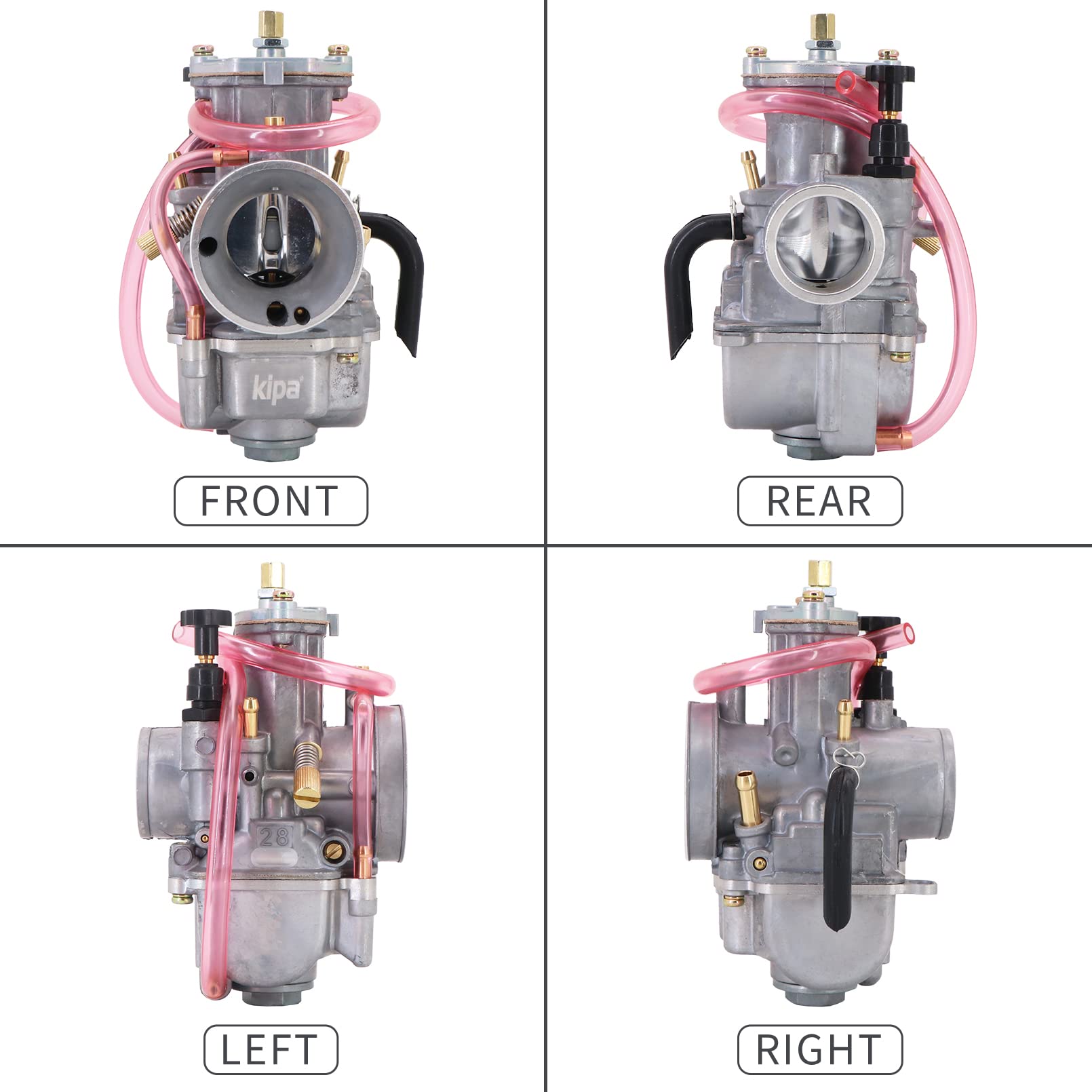 Kipa Carburetor For Kx80 Kx85 Kx100 Yamaha Yz80 Yz85 Dt100 Suzuki Rm80 85 Cr80 Cr85R Gy6 Pwk 28Mm 2 Stroke Racing Flat Slide Carb Carburetor With Intake Needle Jet