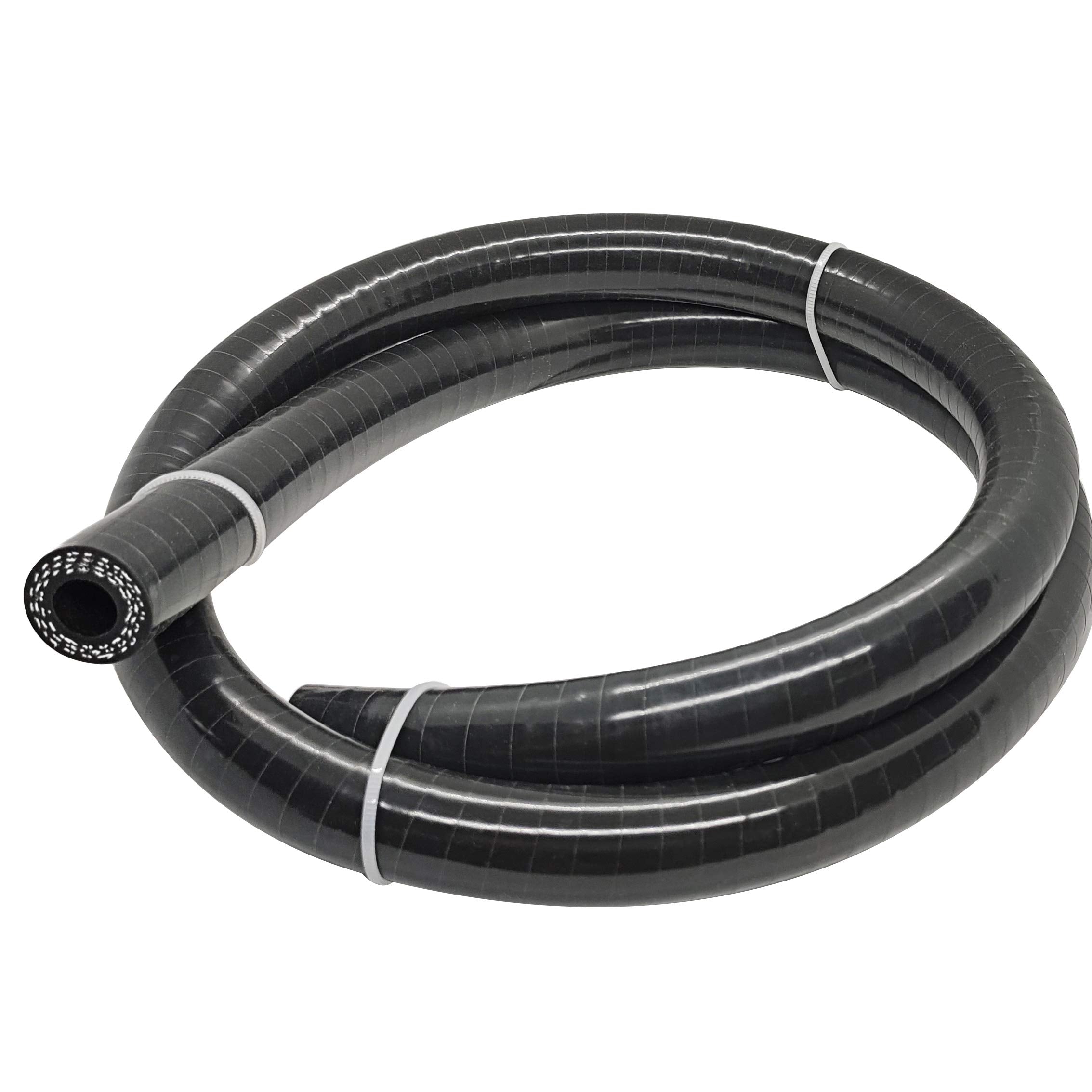 Silicone Coolant Hose 3-Ply 1/2' Id High Performance Radiator Universal Straight Coupler Reinforced Rubber Tube 3.2 Feet (1 Meter) Length Black
