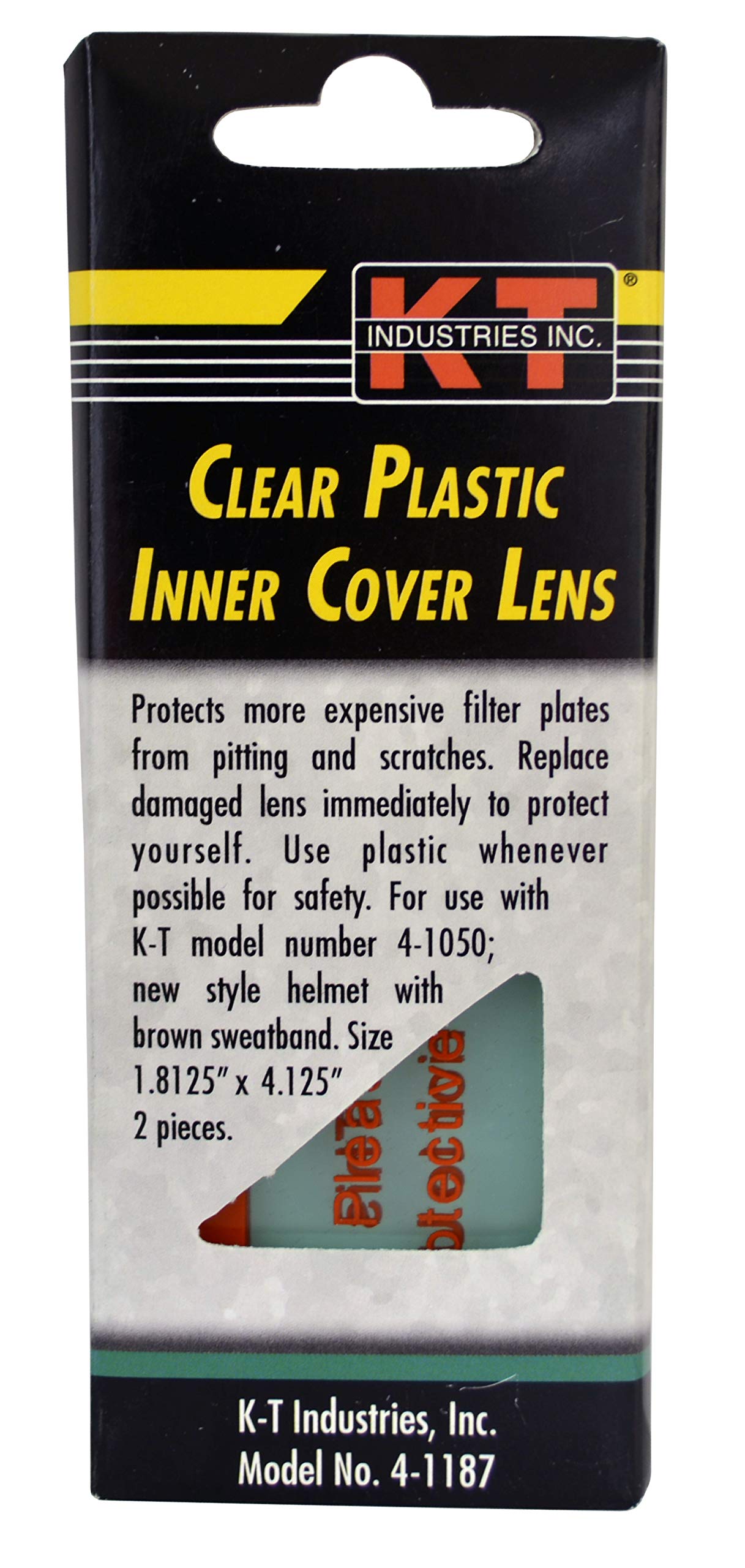 K-T Industries 4-1187 Clear Inner Cover Lens 1.8125'' X 4.125'' For 4-1050 (2Pk)