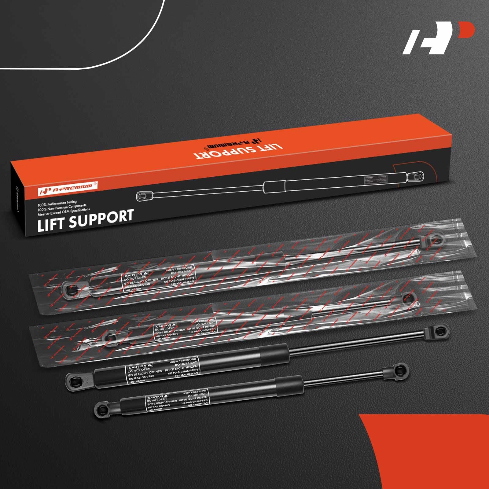 A-Premium Hood And Rear Tailgate Lift Supports Shock Struts Replacement For Nissan Murano Z50 2003-2007 4-Pc Set