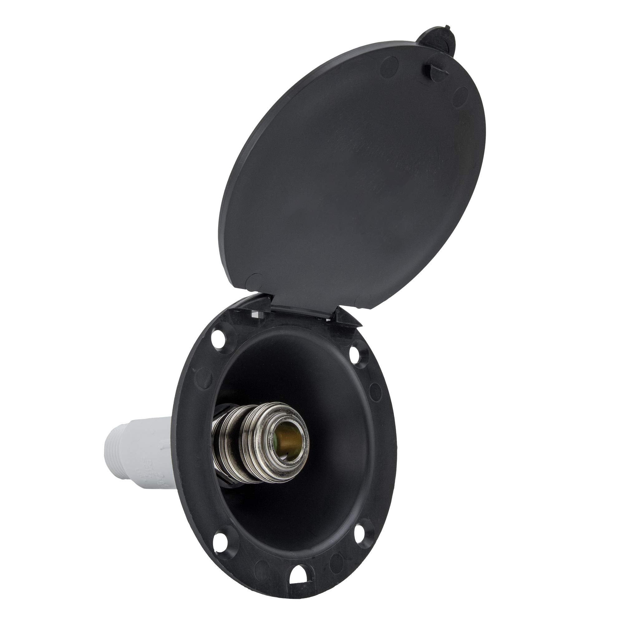 RecPro RV Exterior Spray Port Hook-Up Connector | Optional Hose with Sprayer or Quick Connector | RV Exterior Shower Port (Black