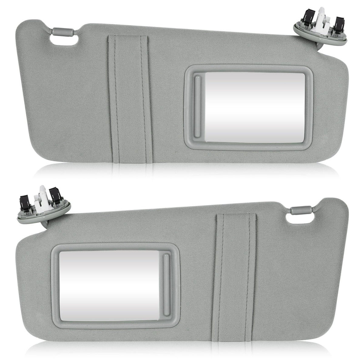 Left & Right Sun Visor With Light For Toyota Camry 2007-2011 With Sunroof, Driver & Passenger Side Gray Sunvisor Replace 74320-0