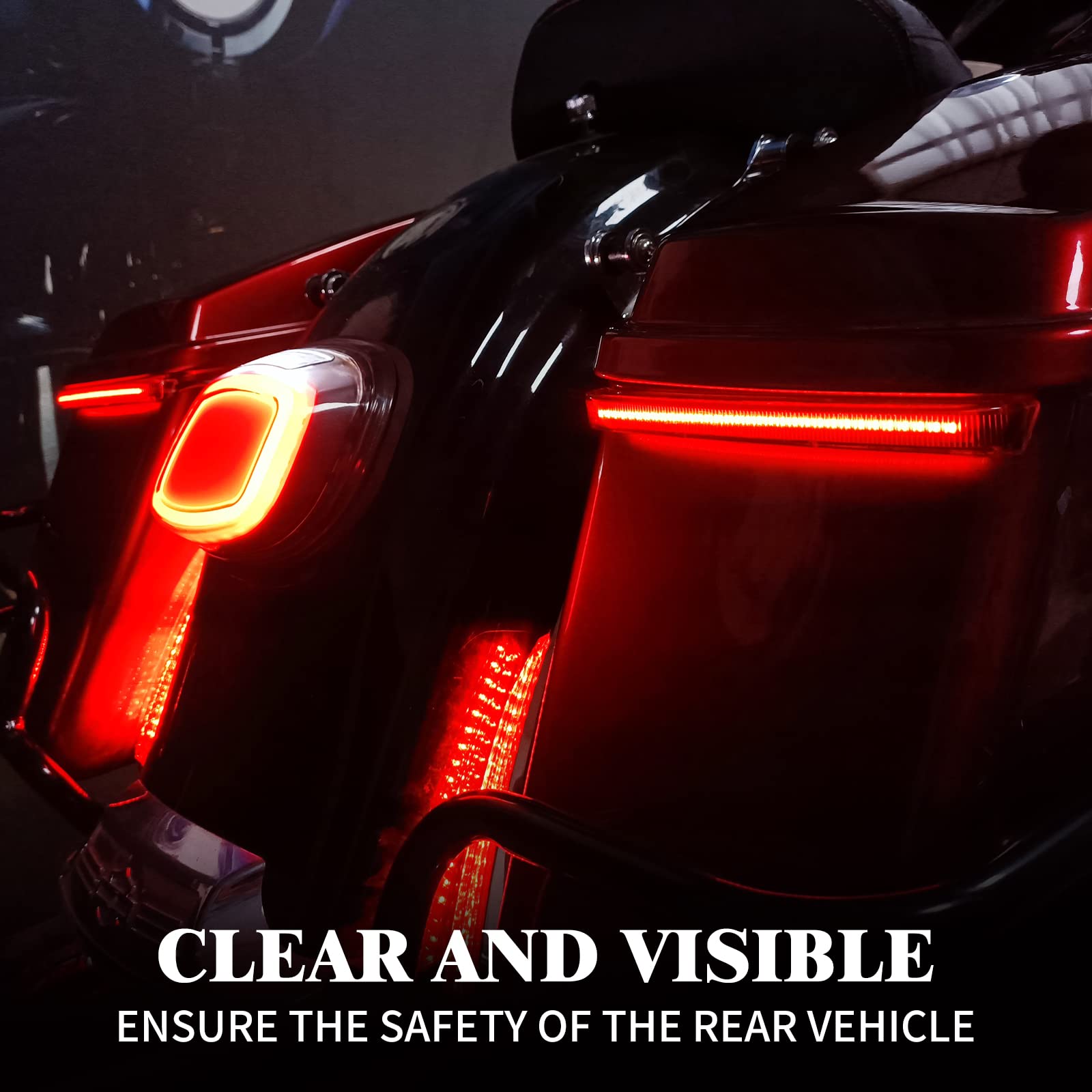 Hdbubalus Saddlebag Tail Light Led Running Brake Sequential Turn Signal Lamp Fit For Harley Touring Street Gilde Road Gilde Road King Electra Glide Ultra Limited 2014-2022 (Color: Smoke)