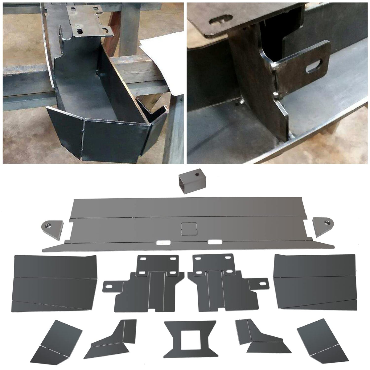 Ecotric Diy Rear Bumper Kit Bare Metal Compatible With 1984-2001 Jeep Cherokee Xj Rear Winch Bumper Kit