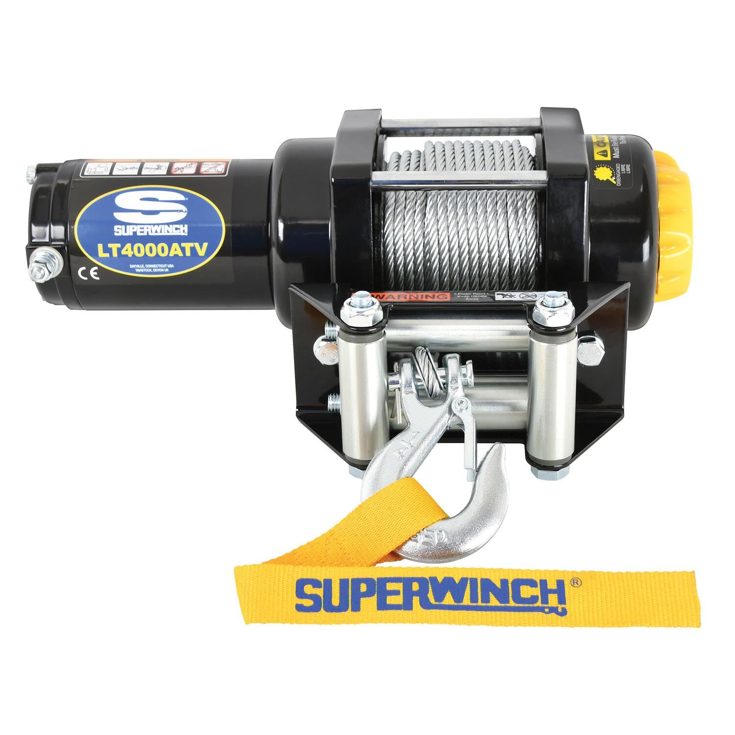 Superwinch 1140220 LT4000 Winch 4000lb(1814kg) Single Line Pull with Roller Fairlead 3/16 x 50 Steel Wire Rope Corded Handheld 