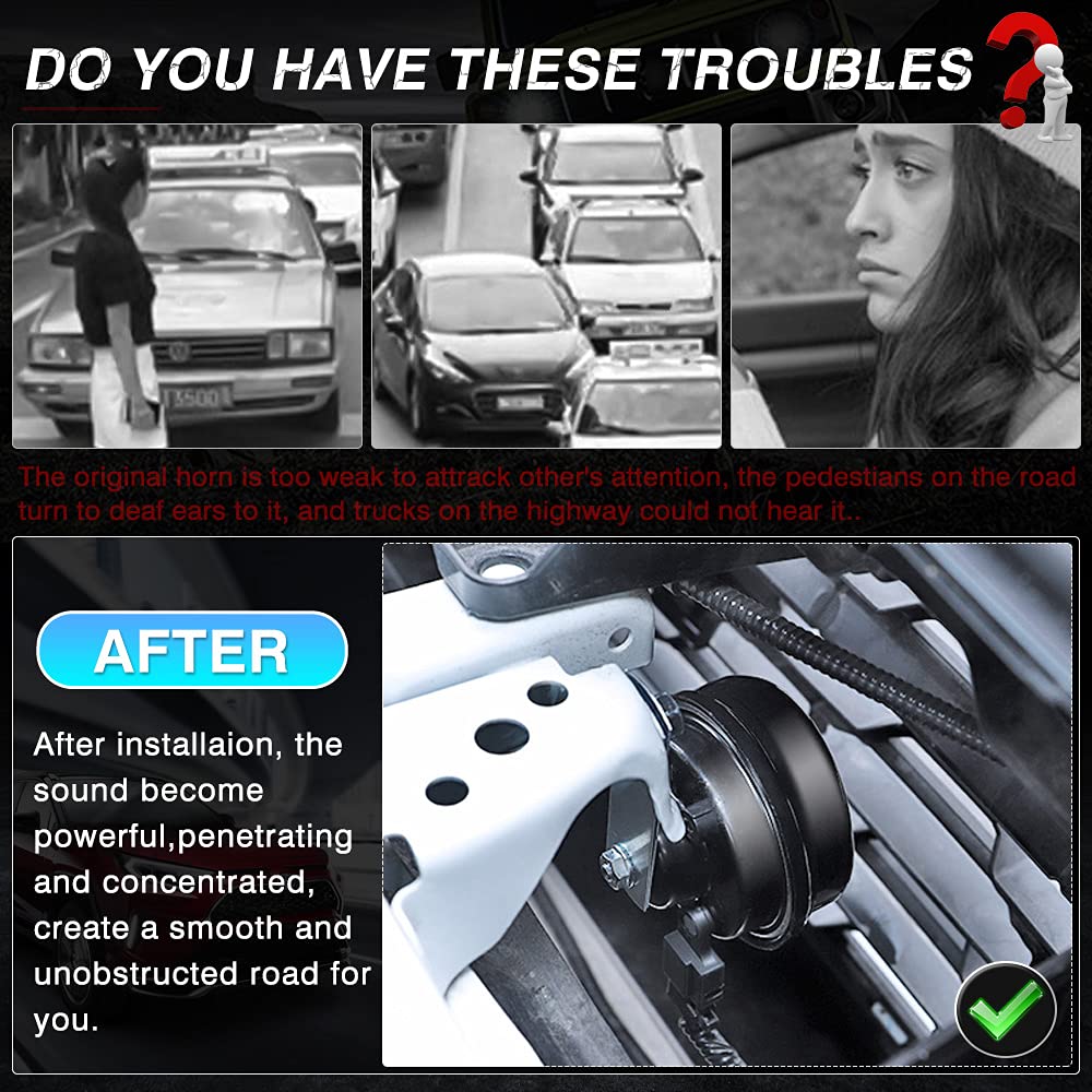 Autorder Car Horn Kit for Toyota RAV4 2024 2023 2022 2021 2020 2019 Accessories 12V Snail Horn Waterproof High Low Tone Car Trum