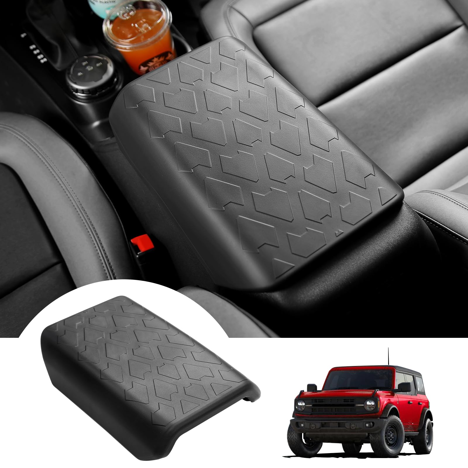 Mabett Center Console Armrest Cover For Ford Bronco Accessories 2021 2022 2023 2024 2025 2/4-Door Prevent Pets Scratches Pad Int
