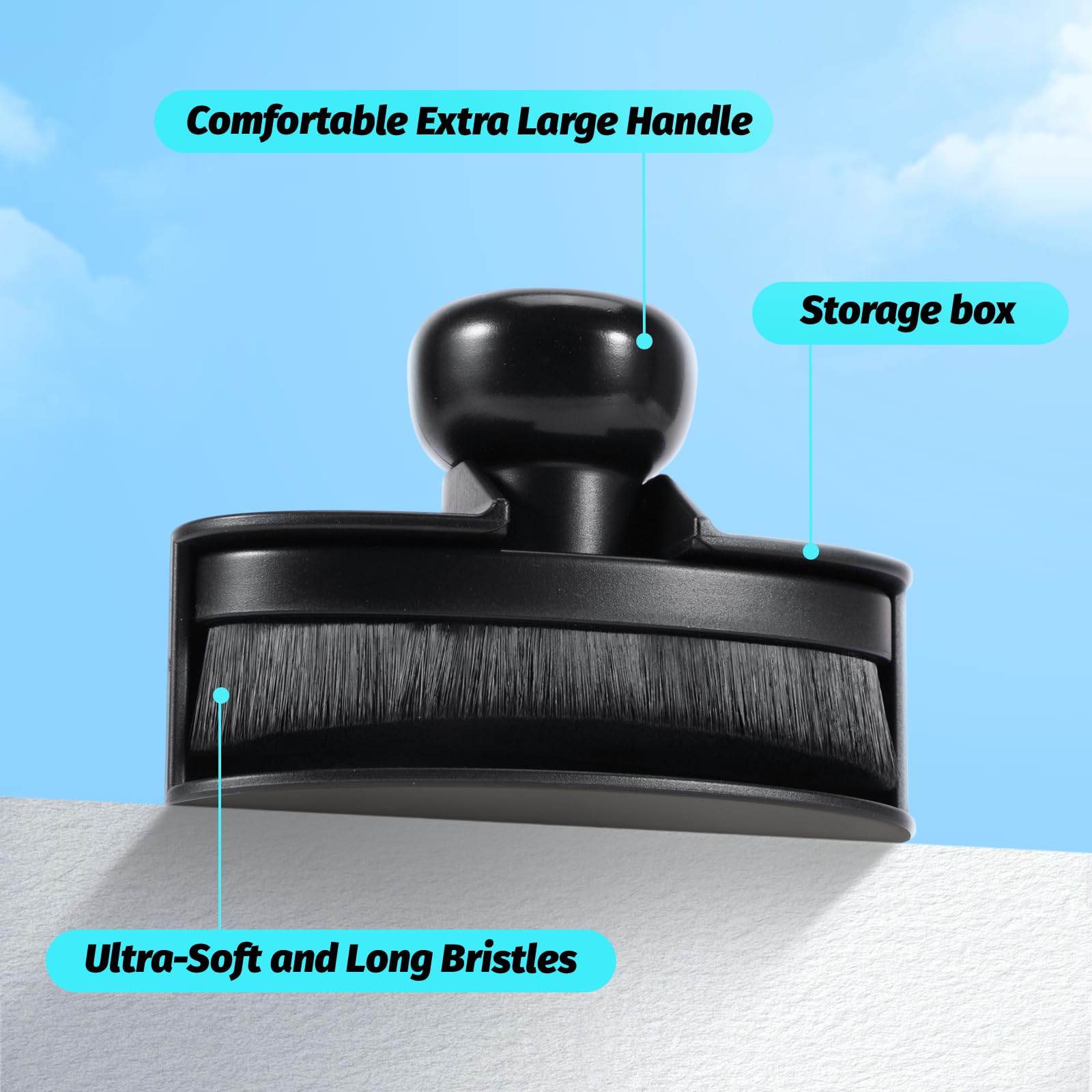 Yoseng Tire Shine Brush - Curved Brush Head & Large 3.8'' Tire Dressing Applicator with Storage Stand for Automotive Detailing,