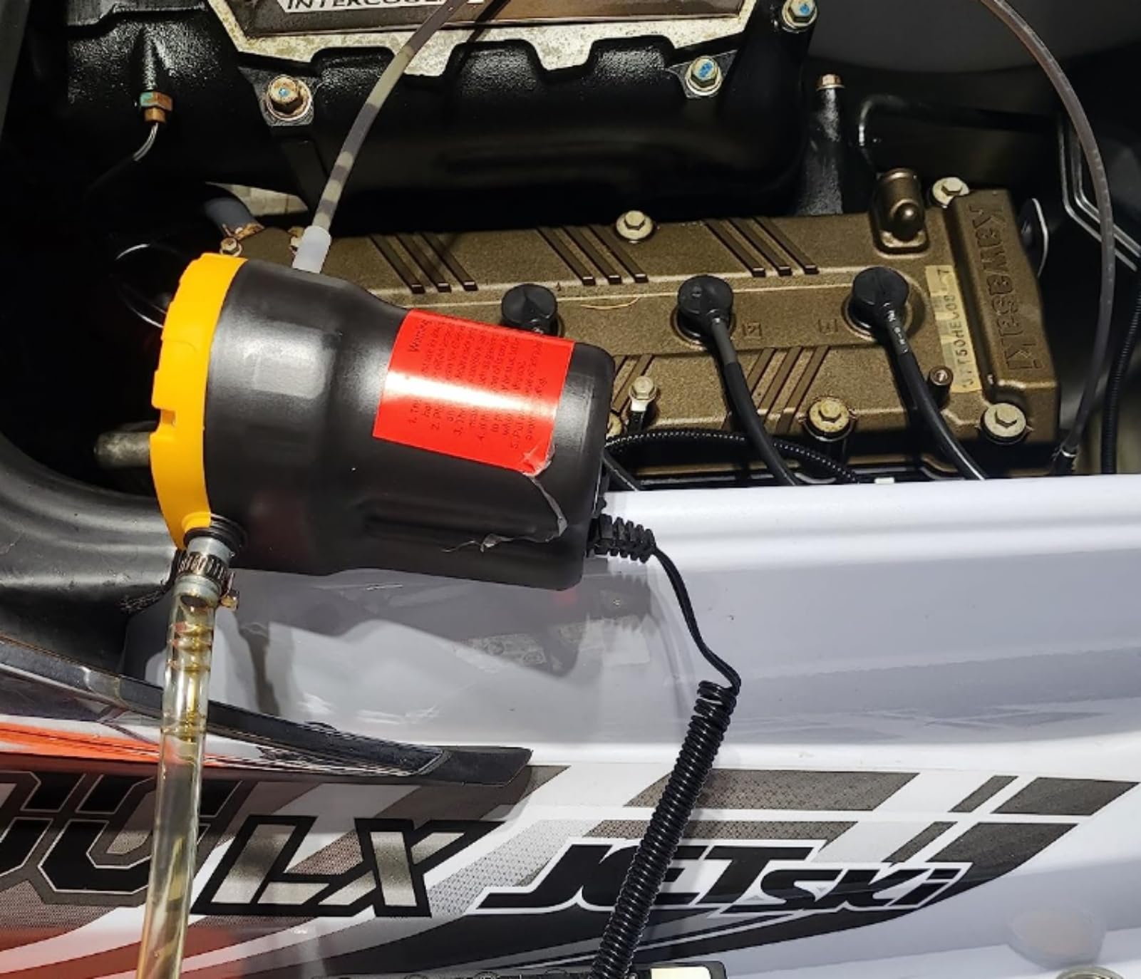 Amarine Made 12V Oil Extractor Pump, 60W Electric Oil Transfer for Cars, RVs, Boats, and Lawn Equipment, Model YI-0564