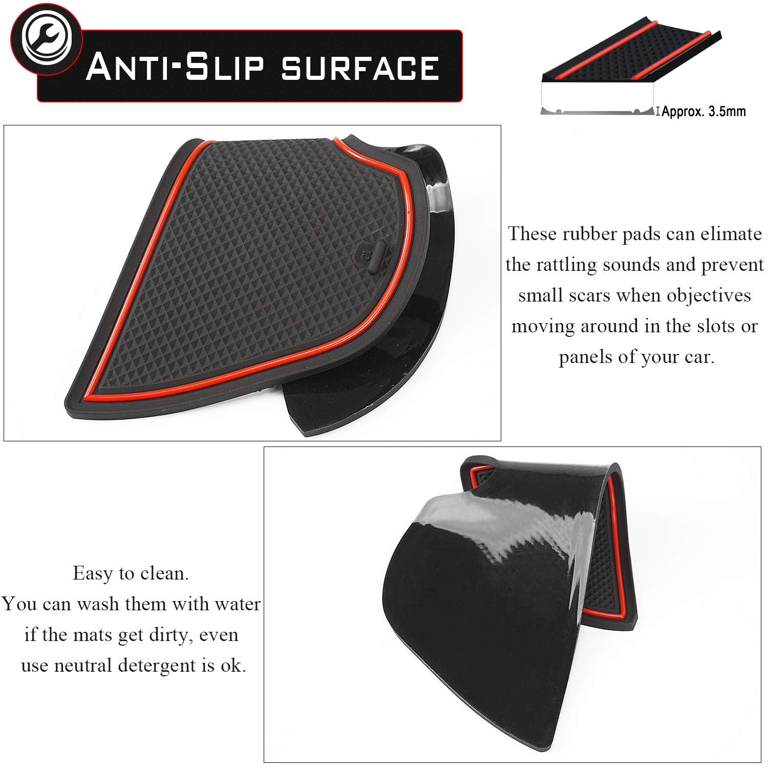 Auovo Anti Dust Door Mats For Toyota Highlander Accessories 2019 2018 2017 2016 2015 2014 Custom Fit Custom Cup Holder Insert Li