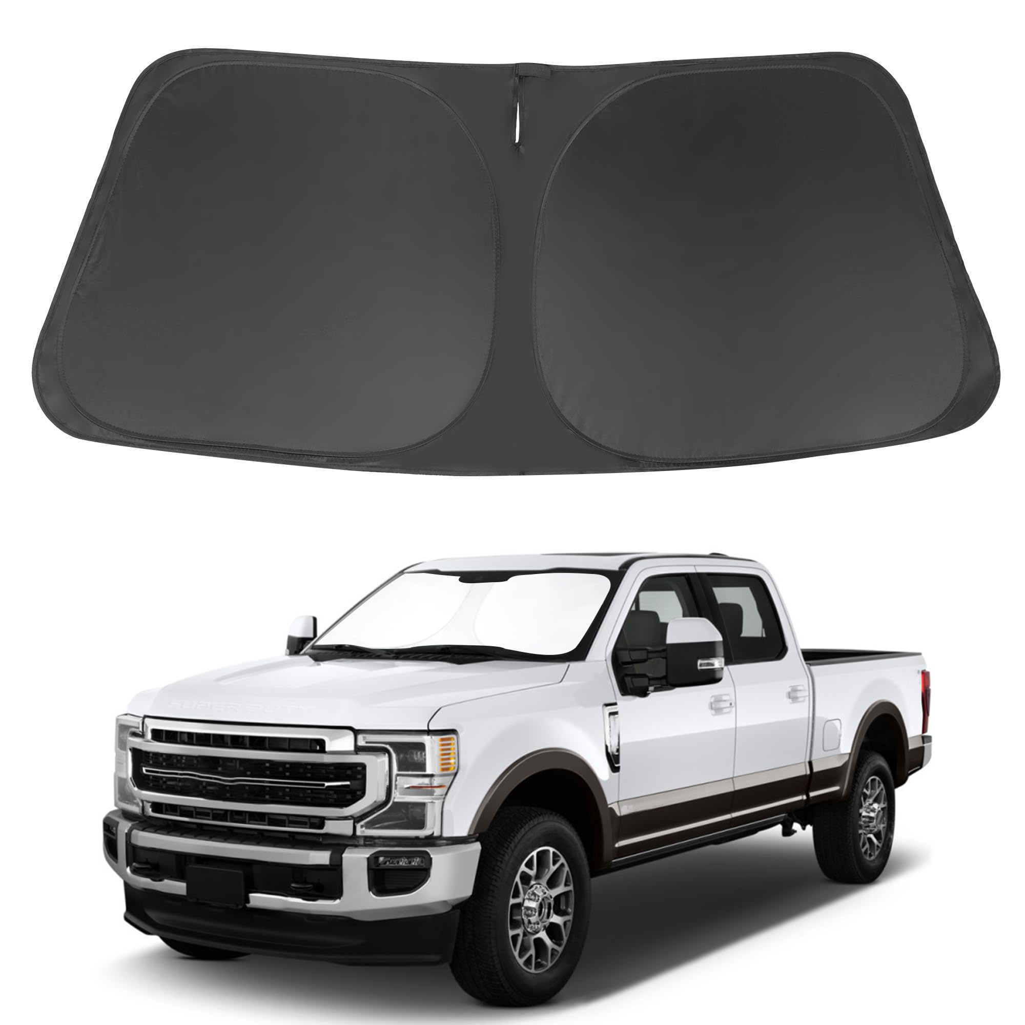 Windshield Sun Shade Custom Fit For 2017-2022 Ford Super Duty F250 F350 F450 F550 Accessories Front Window Sunshade Keep Car Coo