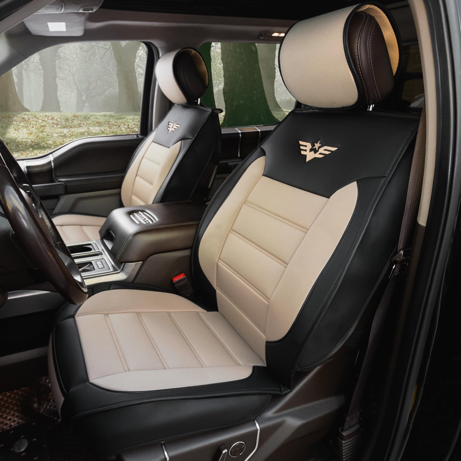 Lpi Truck Heavy Duty Premium Truck Seat Covers For Full-Size Truck Suv, Padded Seat Cover With Bottom Wrap-Around, Front Seat Pr