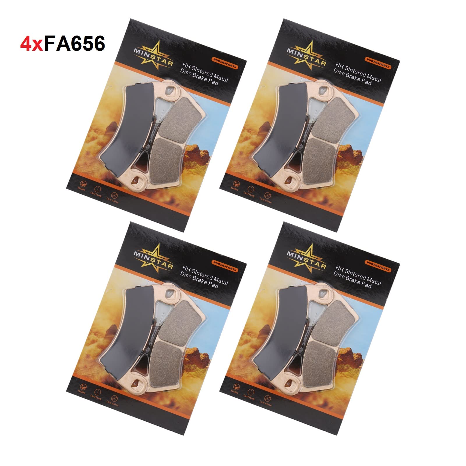 Sintered Brake Pad Front & Rear For Polaris Rzr 900 1000 4 Xp Rs1, Ranger 570 700 800 900 1000 Ev Crew Diesel 6X6, Replace #2205949 Fa656