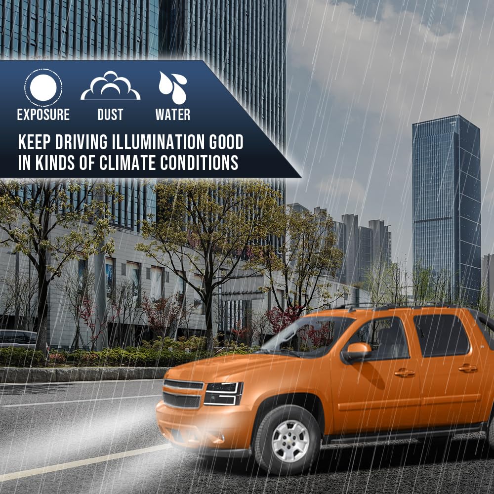 Pit66 Led Headlight Assembly Compatible With 2003-2006 Chevy Silverado 1500 2500 3500 Hd Model/Fit 03-06 Avalanche 1500 2500 (Fi