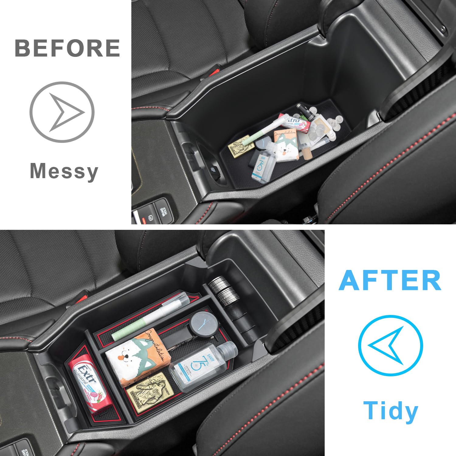 Pimcar Compatible With 2025 2024 2023 Honda Accord Lx Ex Sport Ex-L Sport-L Touring Hybrid Center Console Organizer Abs Plastic