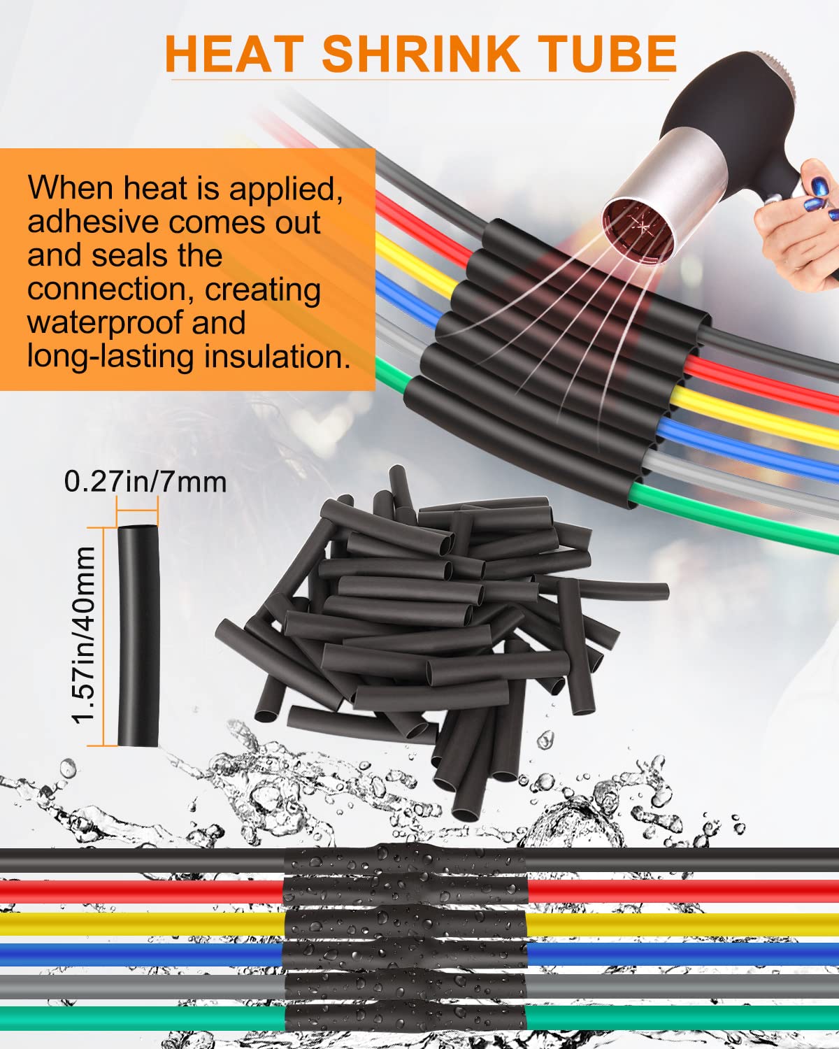 Naoevo 6 Pin Connector Waterproof,16 Awg 6 Wire Connectors, Automotive Electrical Connectors Male And Female Way With Heat Shrin