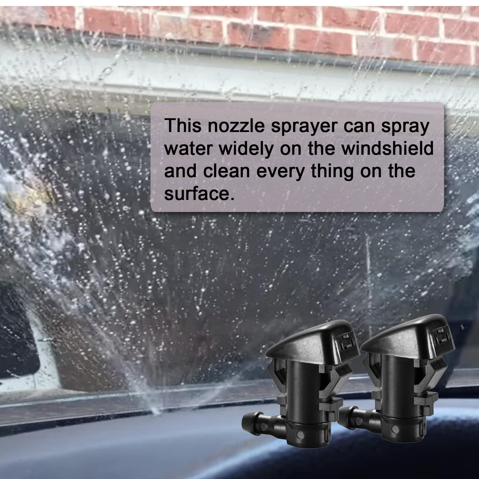 Front Windshield Washer Nozzle Kit Fit For 05-16 Jeep Grand Cherokee, 05-13 Chevy Malibu, 05-10 Pontiac G6, 07-10 Saturn Aura Replaces 55372143Ab 55079049Aa Wiper Washer Nozzle Spray Jet