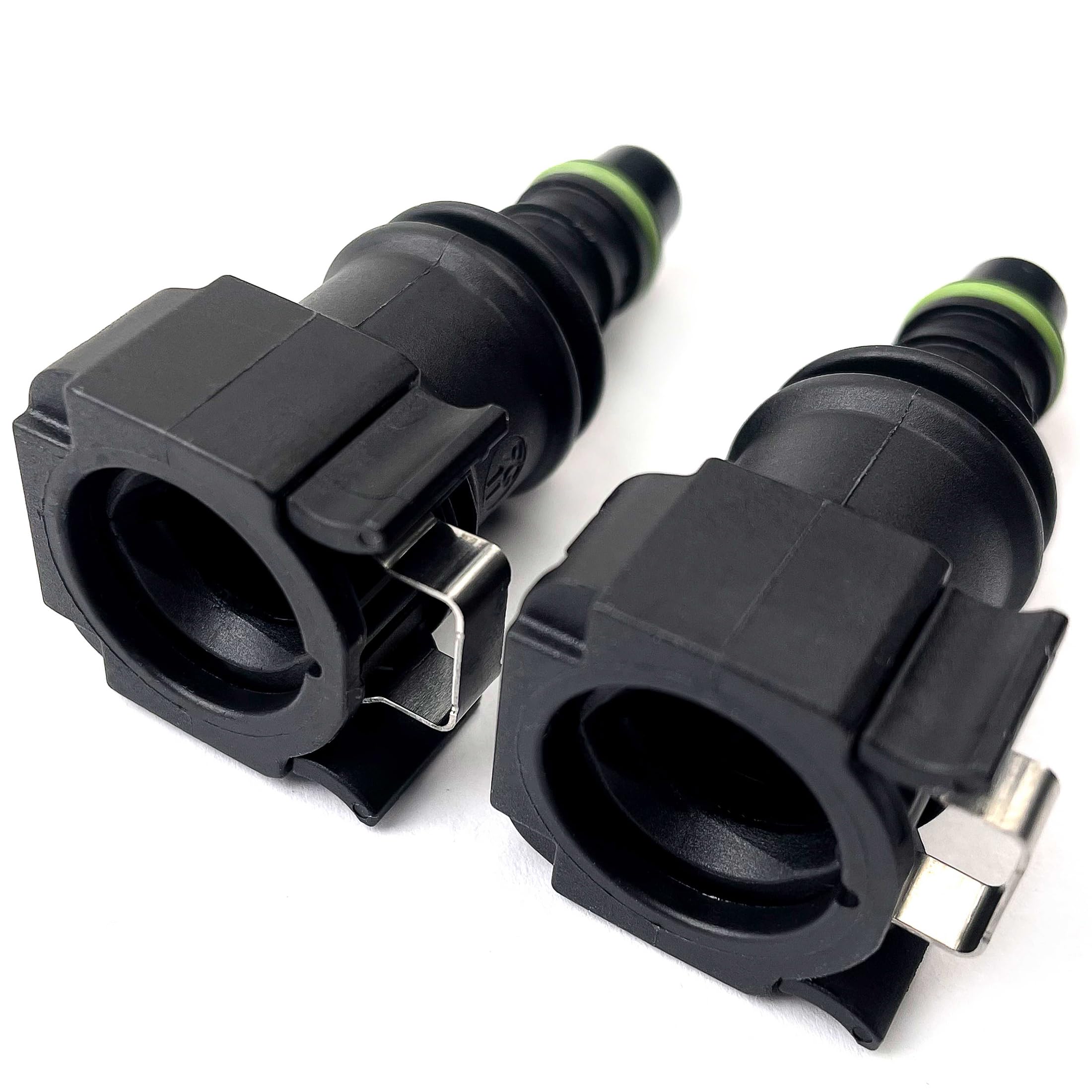 Fuel Line Quick Connector 3/8 Bundy Female To Barb Straight For 3/8 Steel To 5/16 Id 3/8 Od Nylon Tubing, Pack Of 2