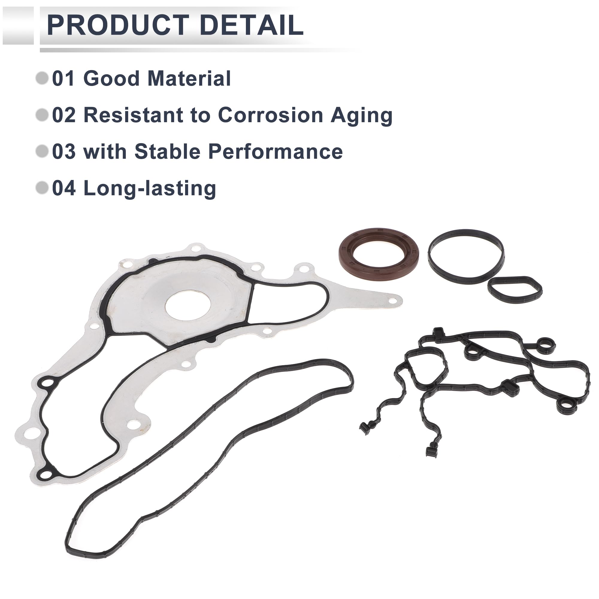 RATCHROLL Engine Timing Cover Gasket Set for Dodge Challenger 2011-2016 3.6L 3.2L Long-lasting Sealing Chain Case Cover Gasket R