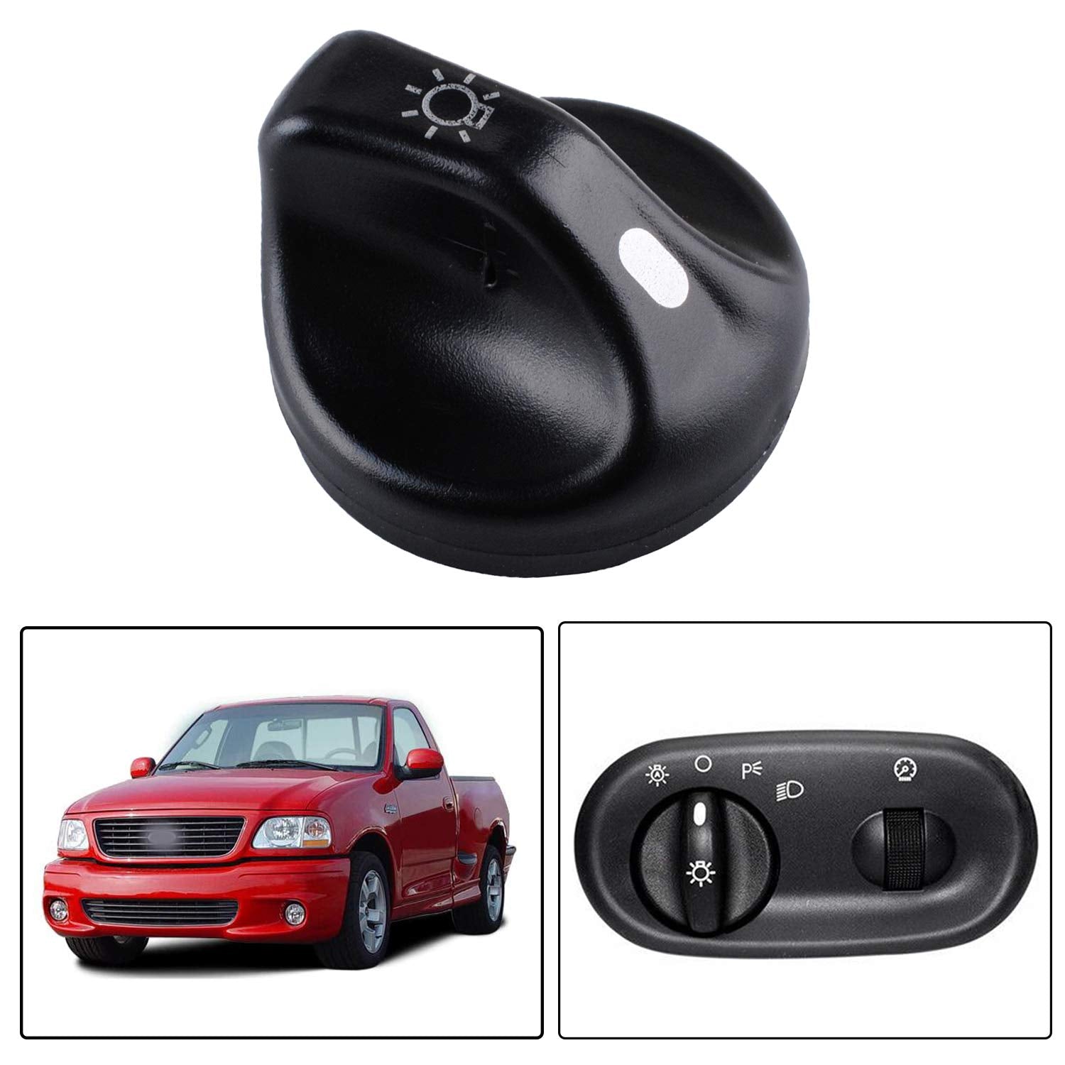Head Light Switch Knob, Head Lamp Switch Knob Replacement Compatible With Ford F-150 F-250 F-350 F-450, 3L3Z-11661-Aa 3L3Z11661A